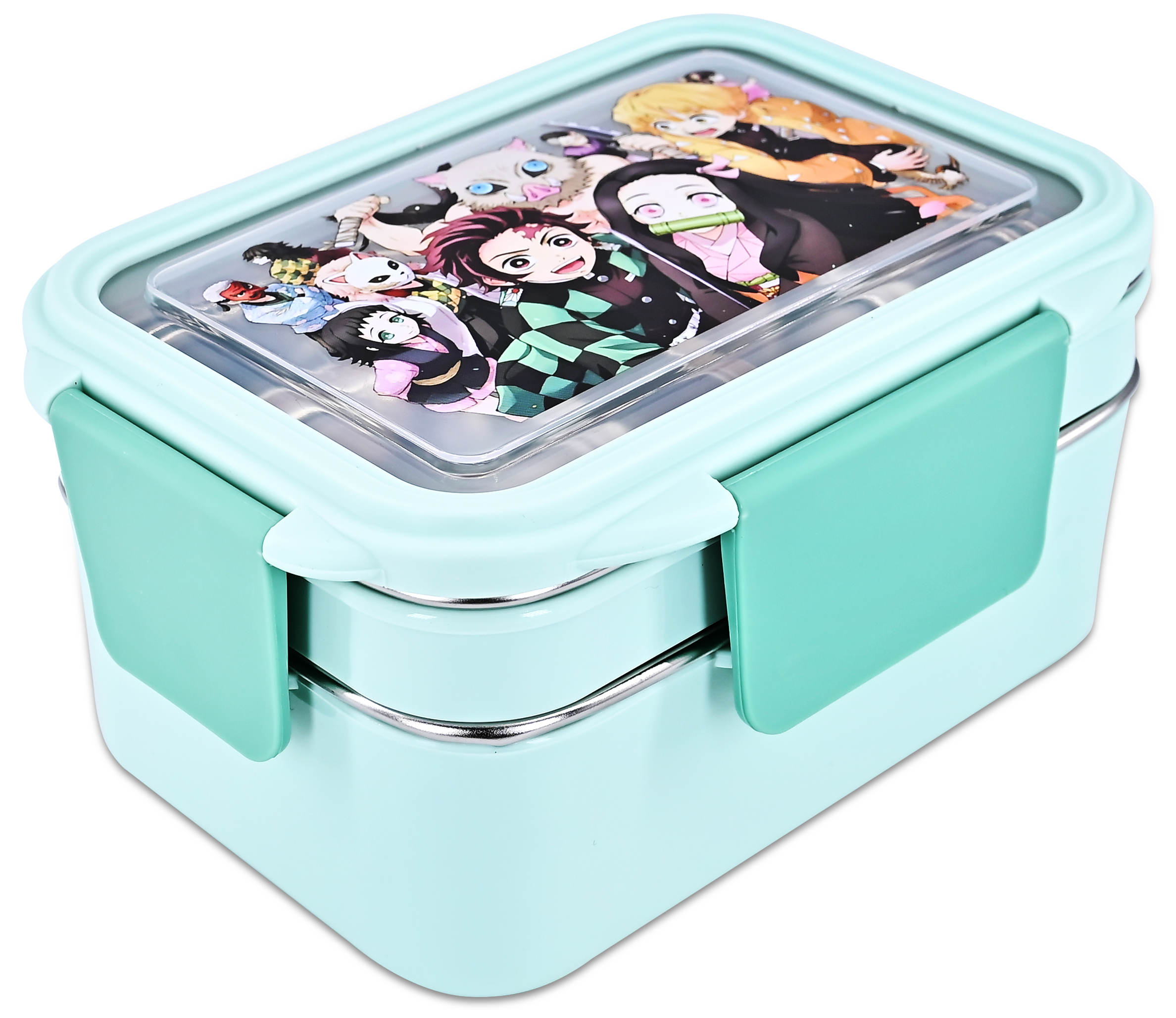 Anime Demon Slayer Bento Box Set - Kamado Tanjirou, Nezuko, Zenitsu, Inosuke Character Lunch Containers for Food, Fruits & Snacks | Perfect for School, Work, Picnics & Anime Fans Collection