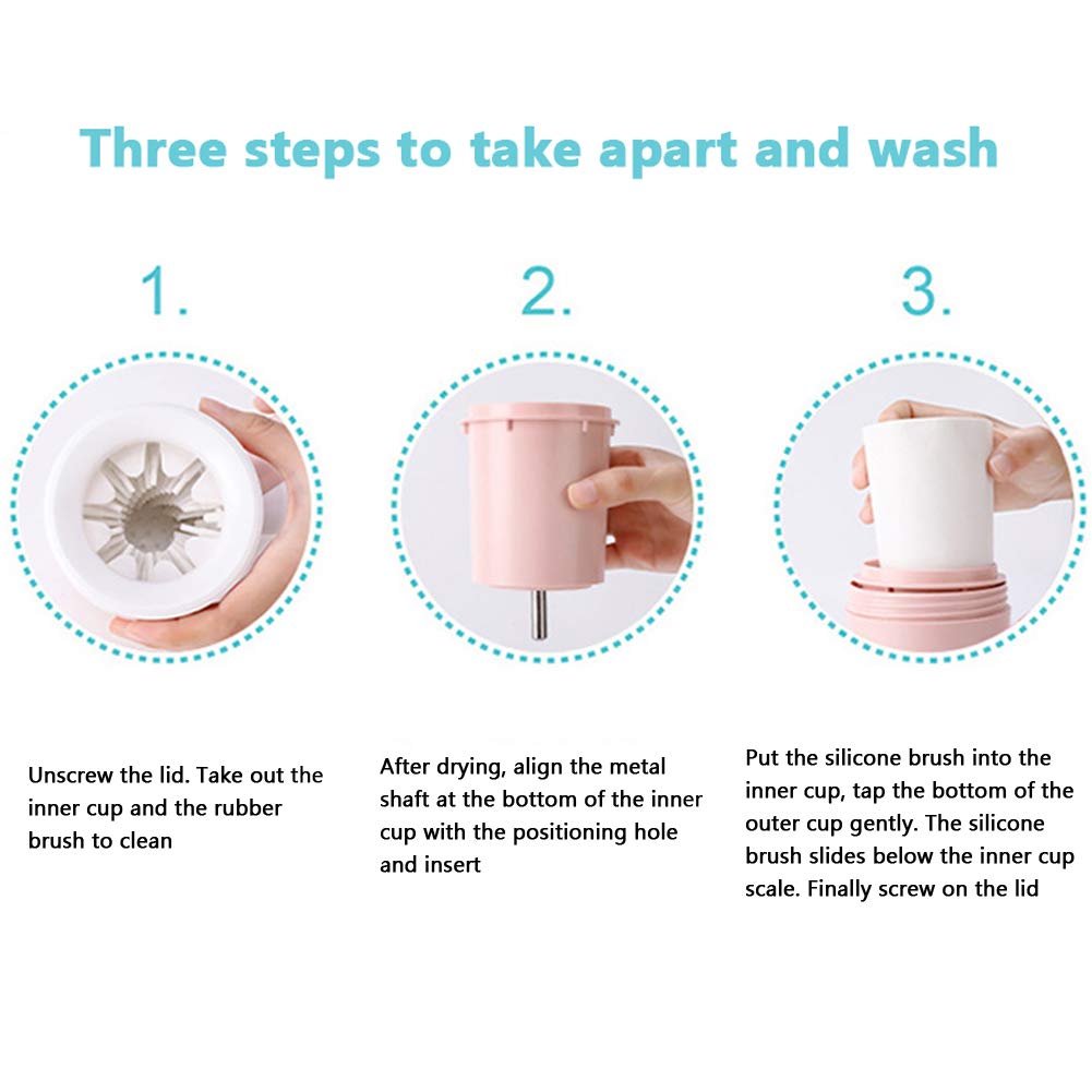 Portable Dog Paw Cleaner with Handle - Silicone Brush Pet Foot Washing Cup for Dirty & Muddy Paws | Perfect for Post-Walk Cleaning, Grooming & Outdoor Adventures
