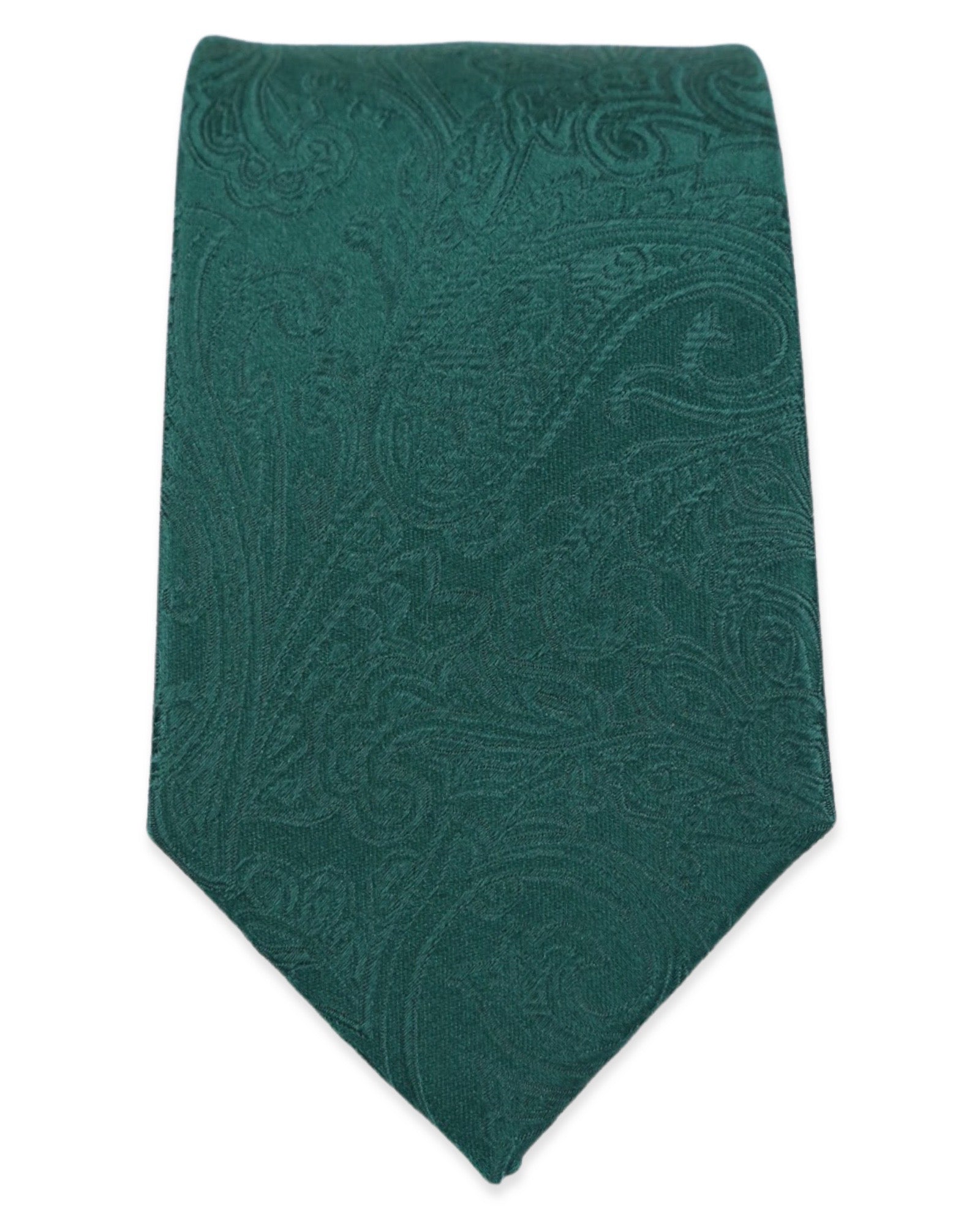 DÉCLIC Classic Paisley Tie for Men - Dark Green Silk Necktie - Perfect for Weddings, Business Meetings & Formal Occasions
