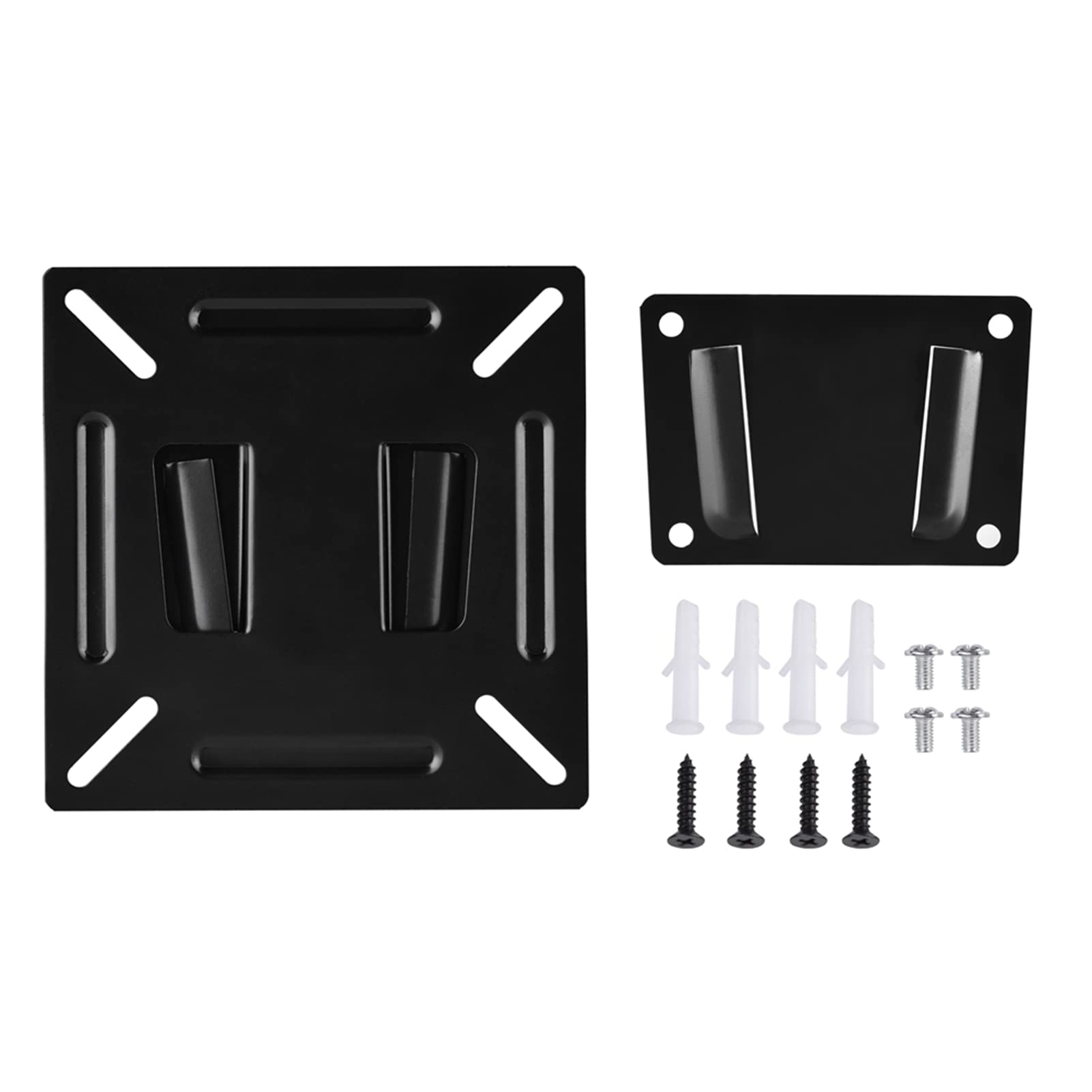 Adjustable Wall Mount Bracket for 12-24 Inch LCD LED Monitors & TV Screens - Heavy Duty VESA Compatible Black Stand for PC Workstation & Home Office Setup