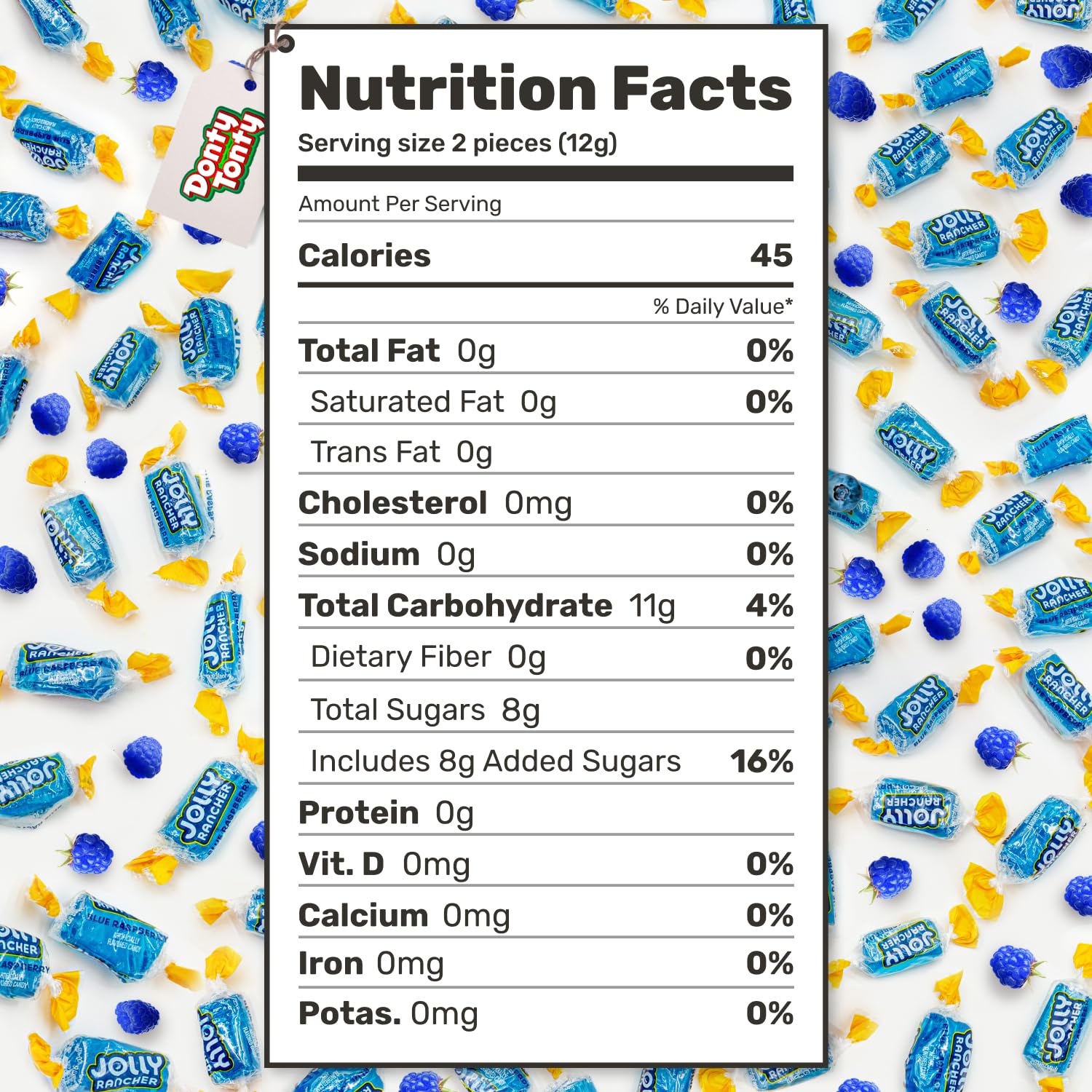 Blue Raspberry Jolly Rancher Hard Candy - Original Flavor Bulk Bag (2 lb, 148 Individually Wrapped Pieces) | Perfect for Halloween, Parties, Office Snacks & Gift Baskets