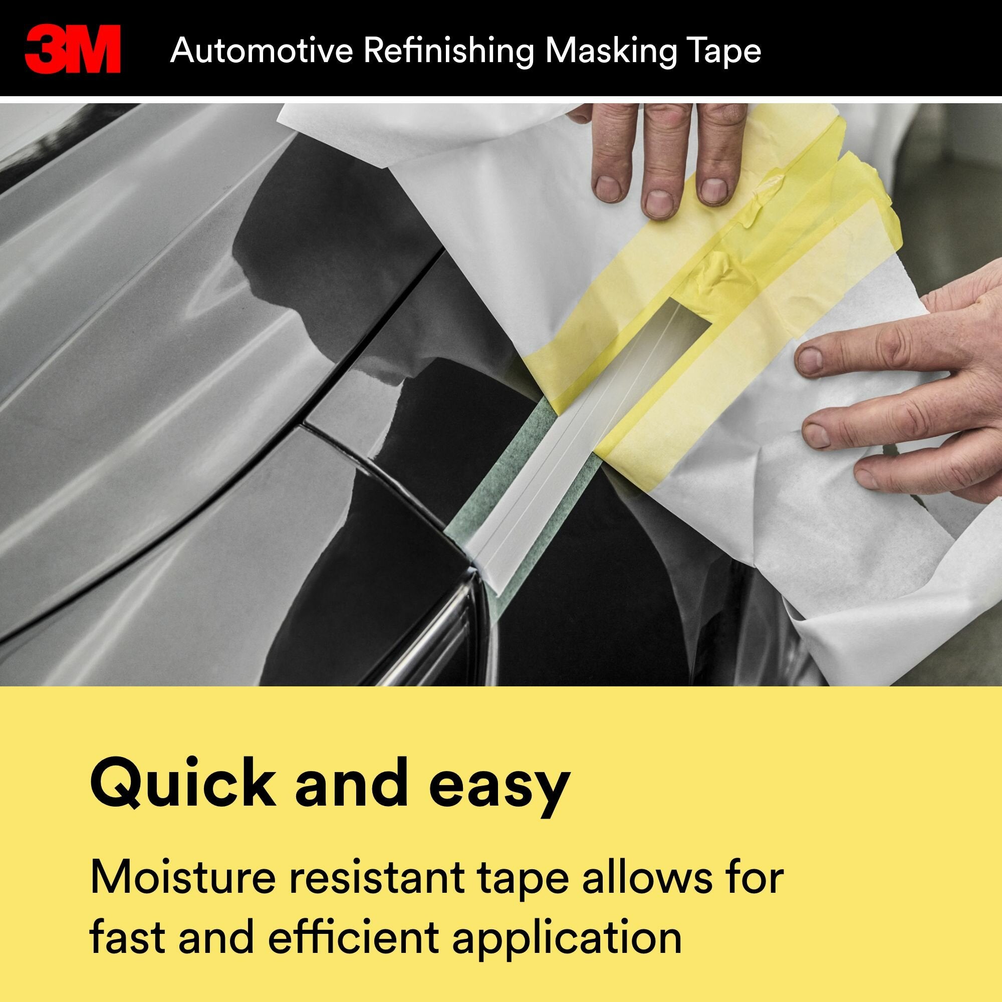 3M Automotive Refinish Masking Tape 03423 - 18mm x 32m for Car Painting, Bodywork & Detailing - Perfect for Auto Shops & DIY Projects
