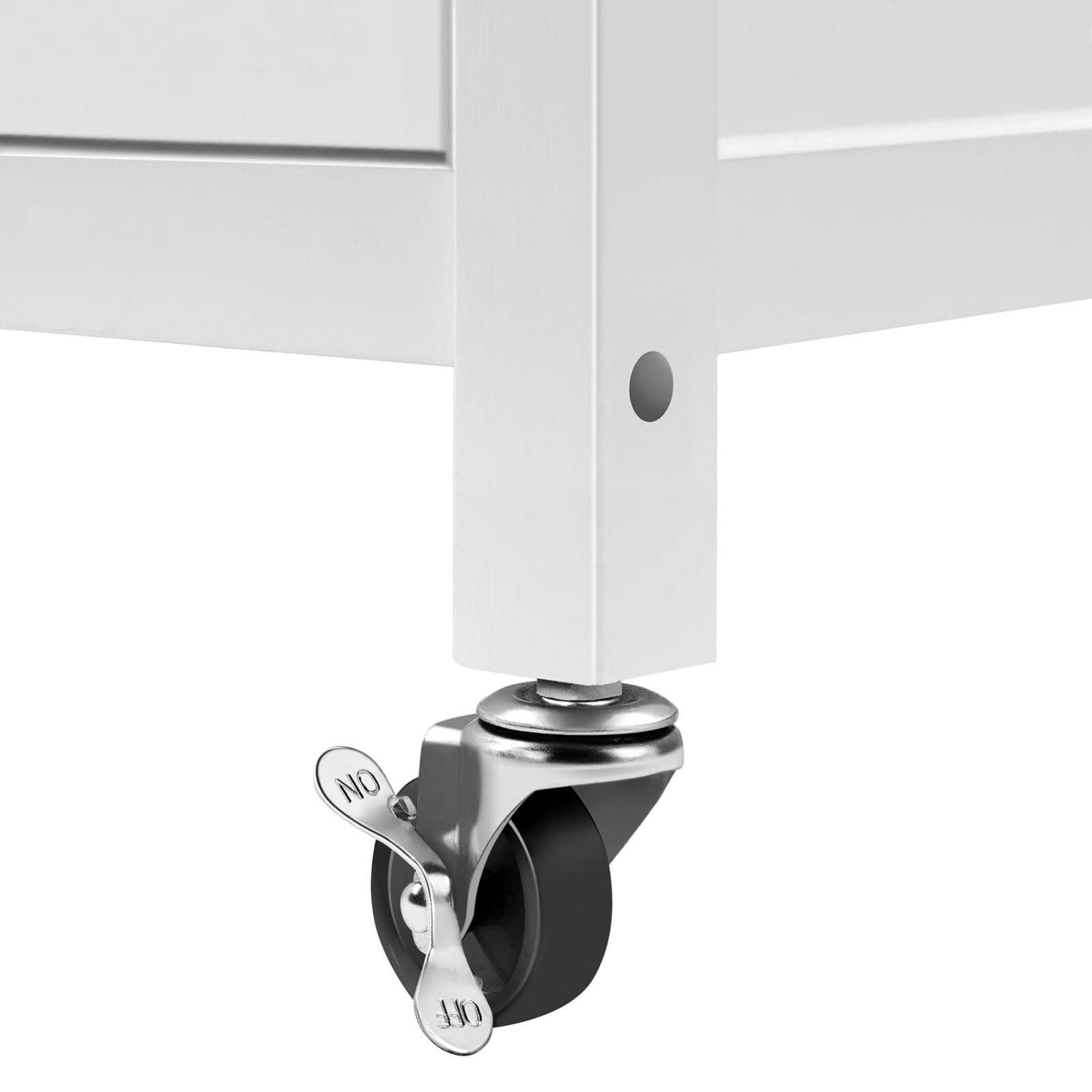 Yaheetech White Rolling Kitchen Island with Single Door Cabinet & Drawer - Mobile Kitchen Cart with Swivel Wheels, Coffee Bar & Microwave Stand - Perfect for Dining Room, Small Spaces & Apartment Living