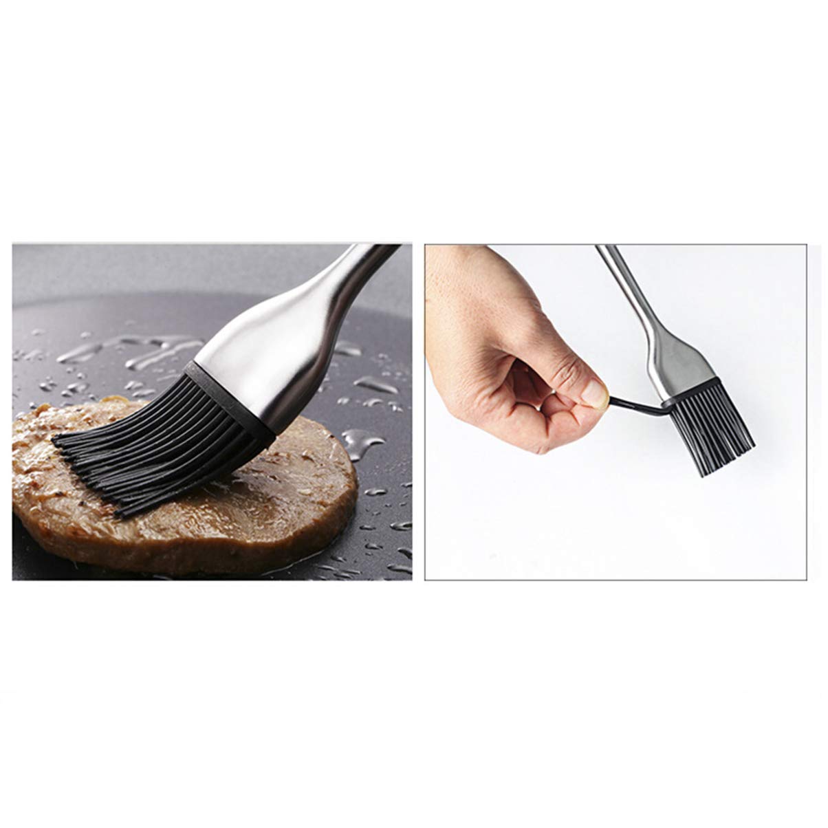 2-Pack Silicone BBQ Basting Brush - Heat-Resistant Sauce & Oil Brush for Grilling, Roasting, and Meat Marinating - Perfect for Backyard BBQs, Camping & Outdoor Cooking