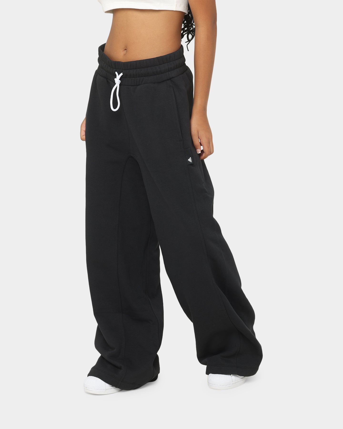 Adidas Women's Studio Lounge Fleece Track Pants - Soft Comfortable Joggers for Yoga, Running & Casual Wear - Black Athletic Pants for Women
