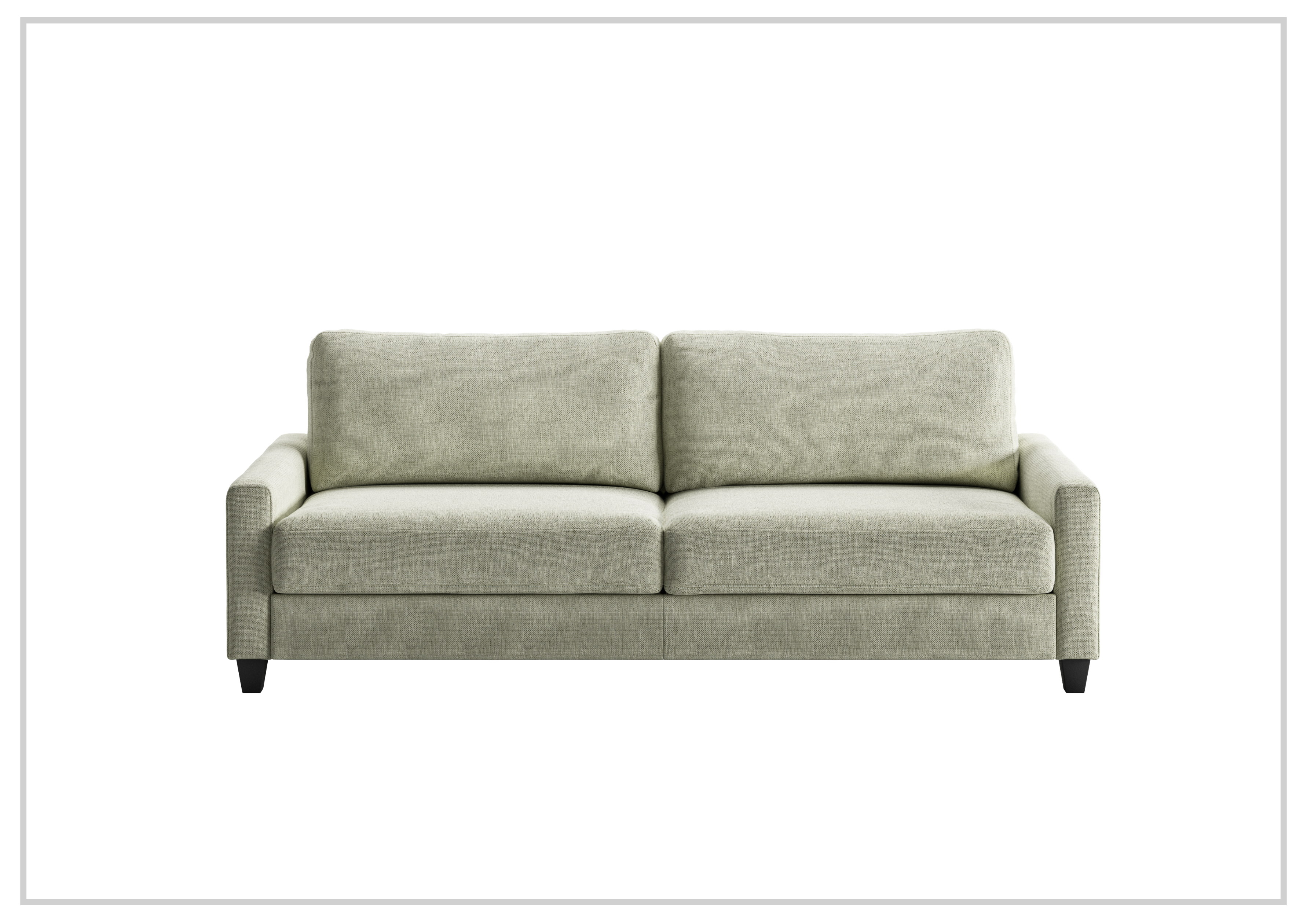 Luonto Nico Fabric Sleeper Sofa - Convertible Bed with Walnut or Chrome Legs - Full, Queen & King Size Options - Perfect for Small Spaces, Guest Rooms & Apartments