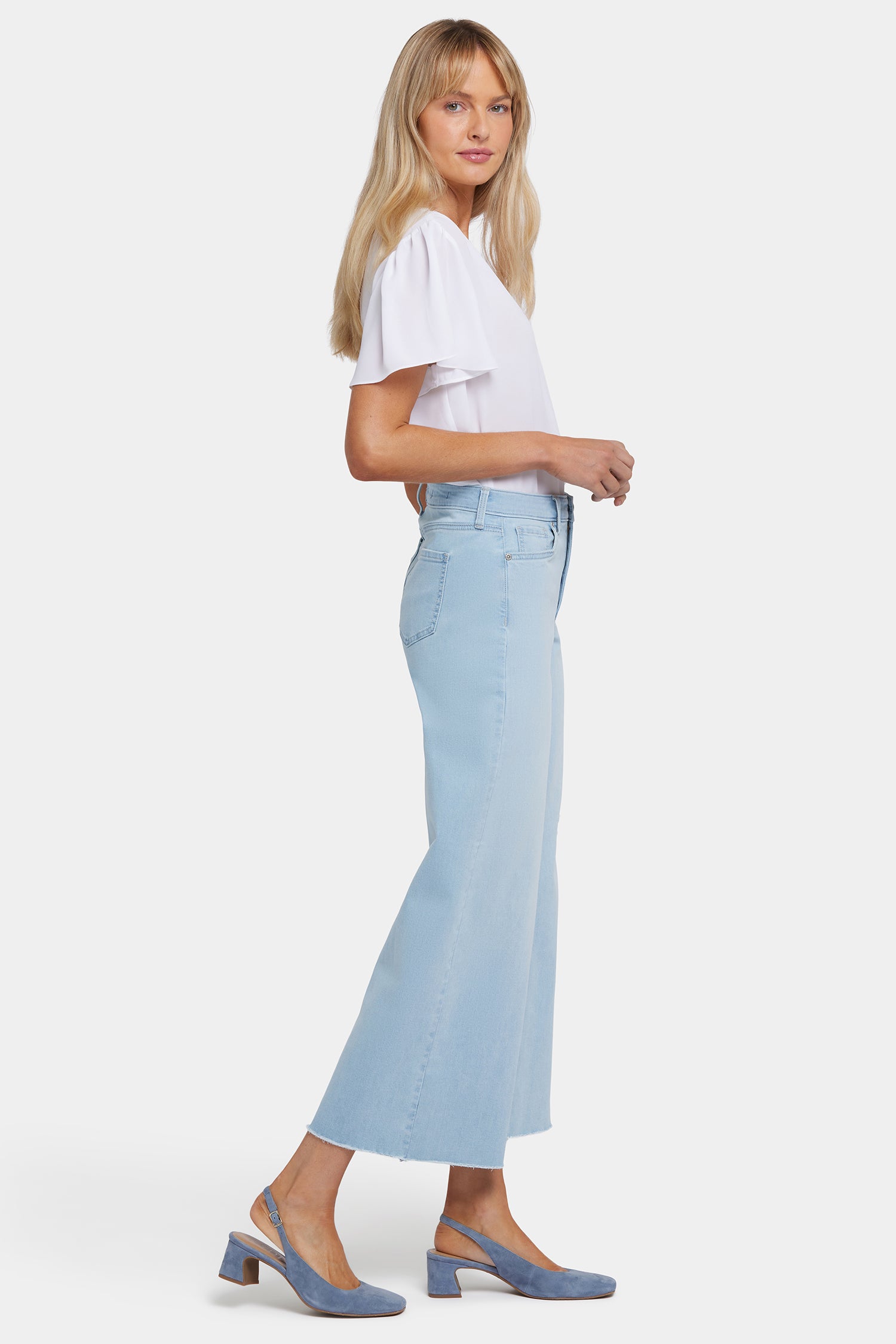 Brodi Women's Wide Leg Ankle Jeans - High Waist Stretch Denim Pants for Casual Wear | Clear Waters Wash | Perfect for Everyday Outfits and Weekend Brunch