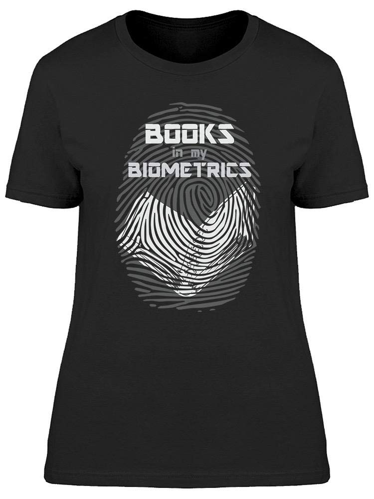 Women's Biometrics Graphic Tee - Trendy Book Print T-Shirt for Casual Wear & Everyday Outfits