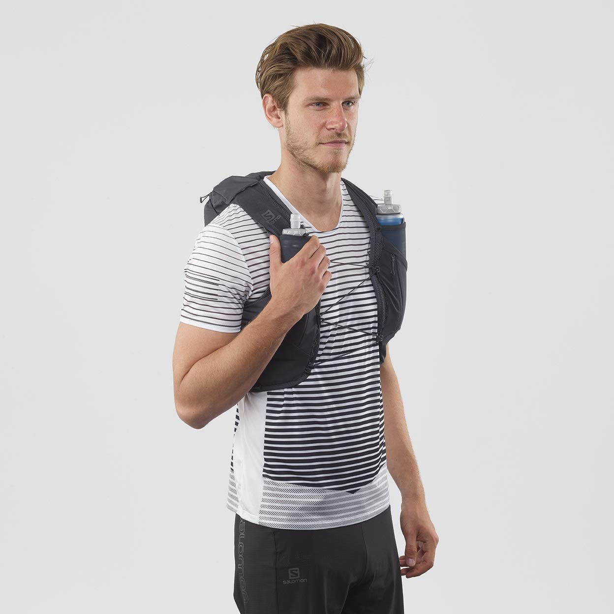 Salomon Advanced Skin 12 Set Unisex Hydration Vest Backpack for Trail Running - Lightweight & Breathable - Ebony, X-Small - Perfect for Long Distance Hiking, Marathon Training & Outdoor Adventures