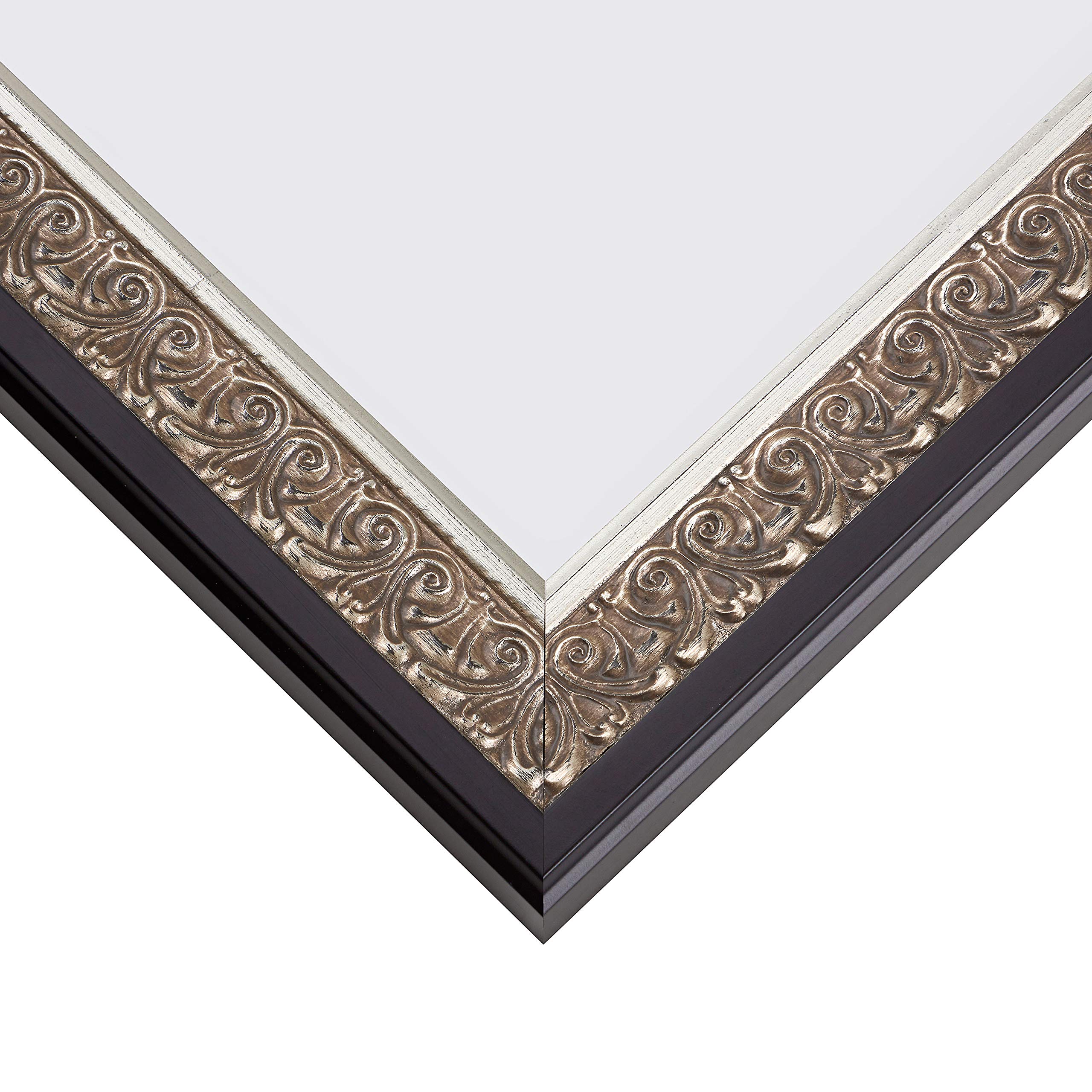 Craig Frames Furio 22x28 Inch Distressed Silver Black Picture Frame for Wall Art