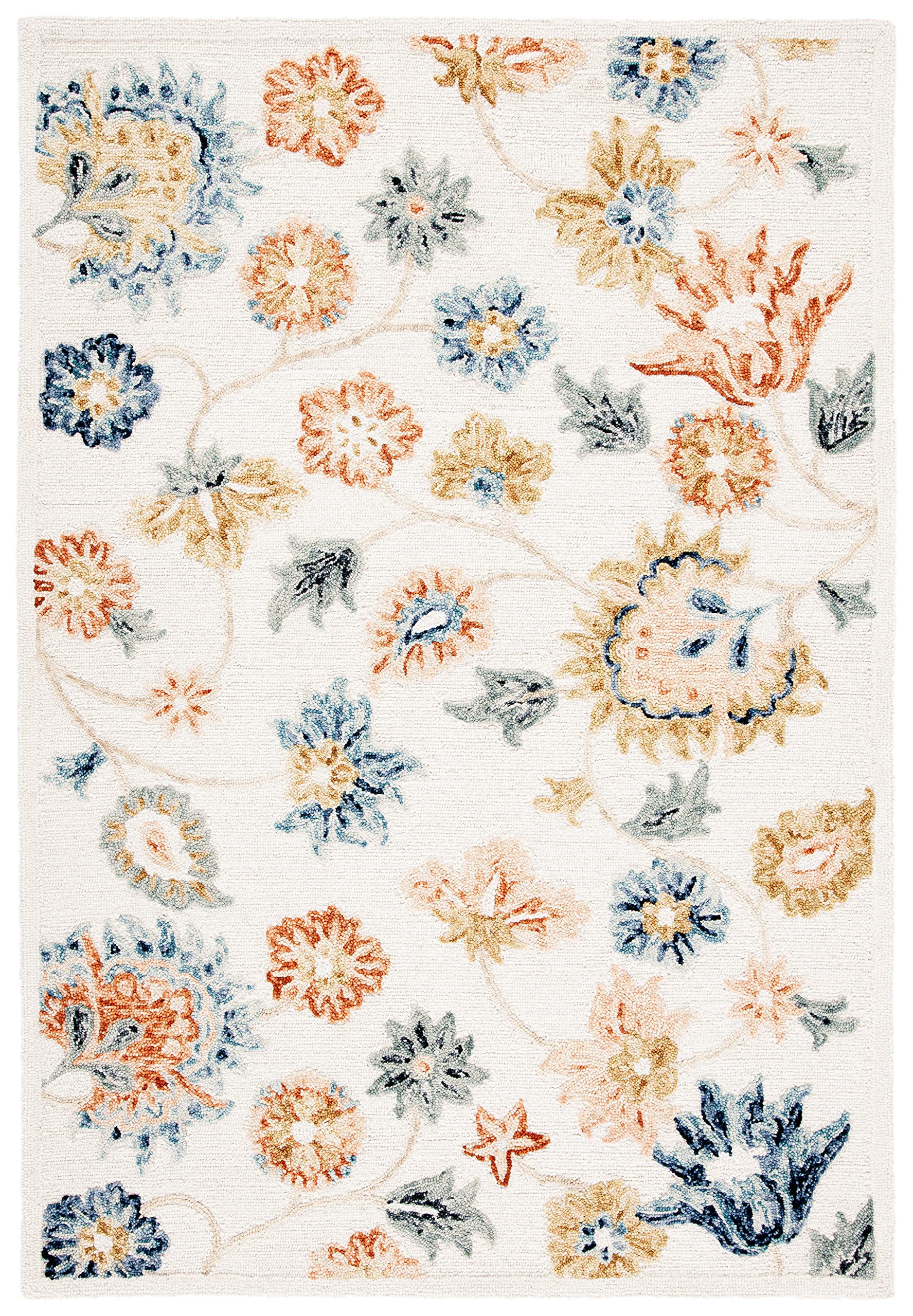 SAFAVIEH Metro Collection 5' x 8' Ivory Grey MET112A Handmade Premium Wool Area Rug for Living Room, Dining Room & Bedroom | Soft & Durable Floor Covering for Home Decor