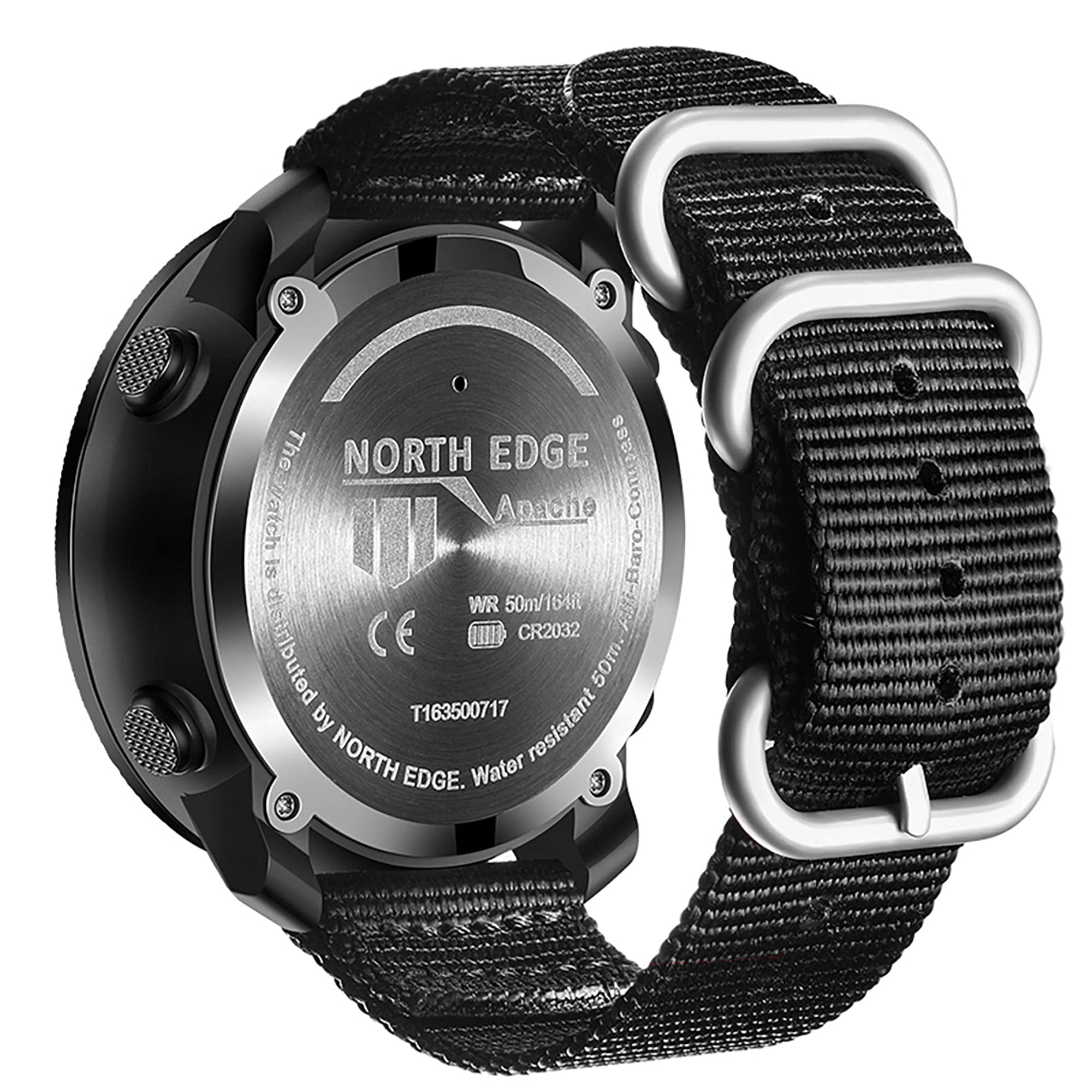 NORTH EDGE Apache Digital Sports Military Watch for Men - Waterproof 50m with Chronograph, Alarm, Countdown, Dual Time, Altimeter, Barometer, Compass - Perfect for Outdoor Adventures, Hiking, and Tactical Training