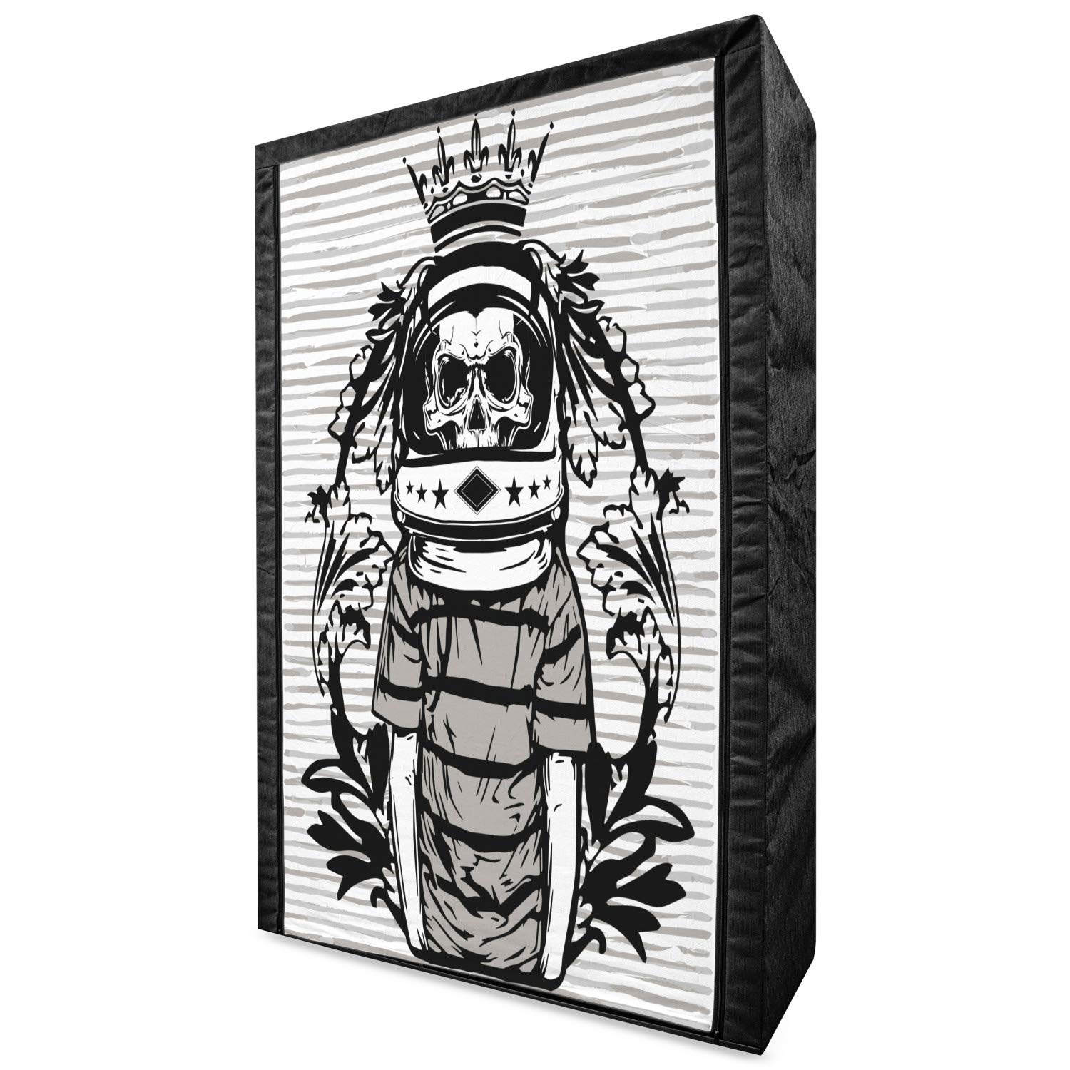 Ambesonne Portable Fabric Wardrobe with Skull Astronaut Print - 42.5