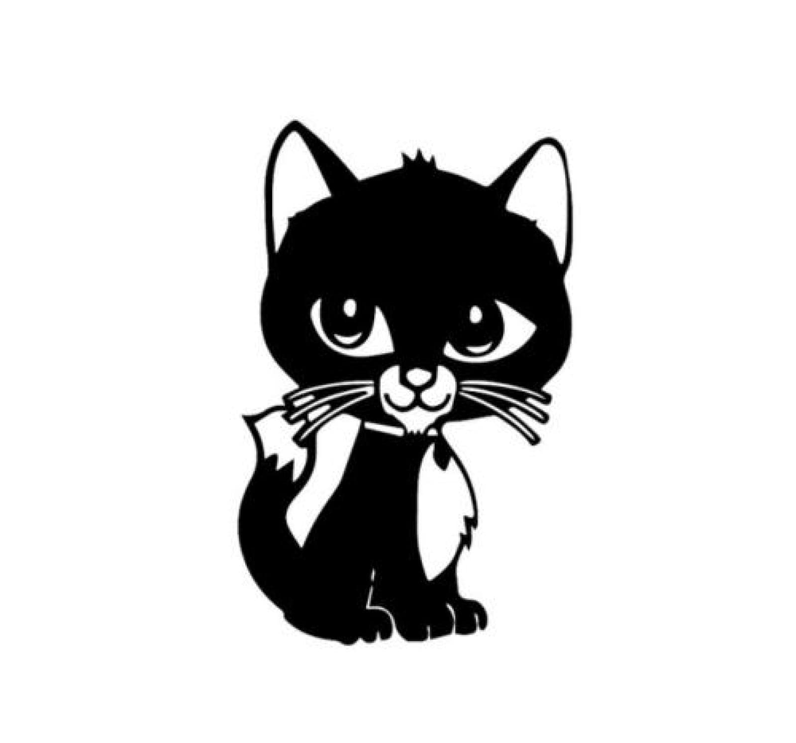 Funny Cat Car Stickers - 15Cm Modern Art Vinyl Decal for Cars, Laptops & Windows - Cute Animal Pet Decals in Black/Silver - Perfect for Personalizing Vehicles, Gifts & Home Decor