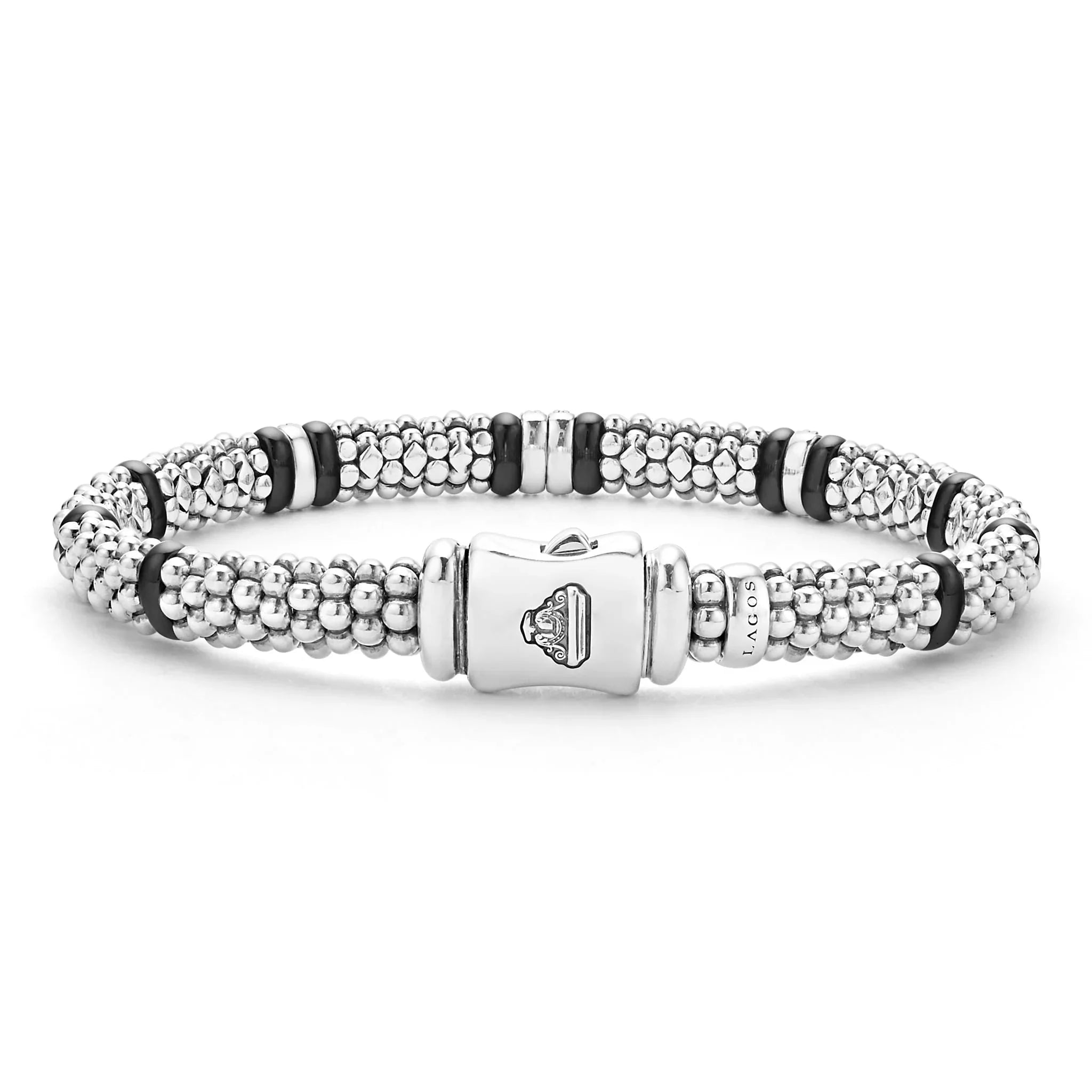 4-Station Diamond Caviar Bracelet | 6mm Round Beads | Elegant Stackable Jewelry for Women | Perfect for Parties, Weddings & Special Occasions