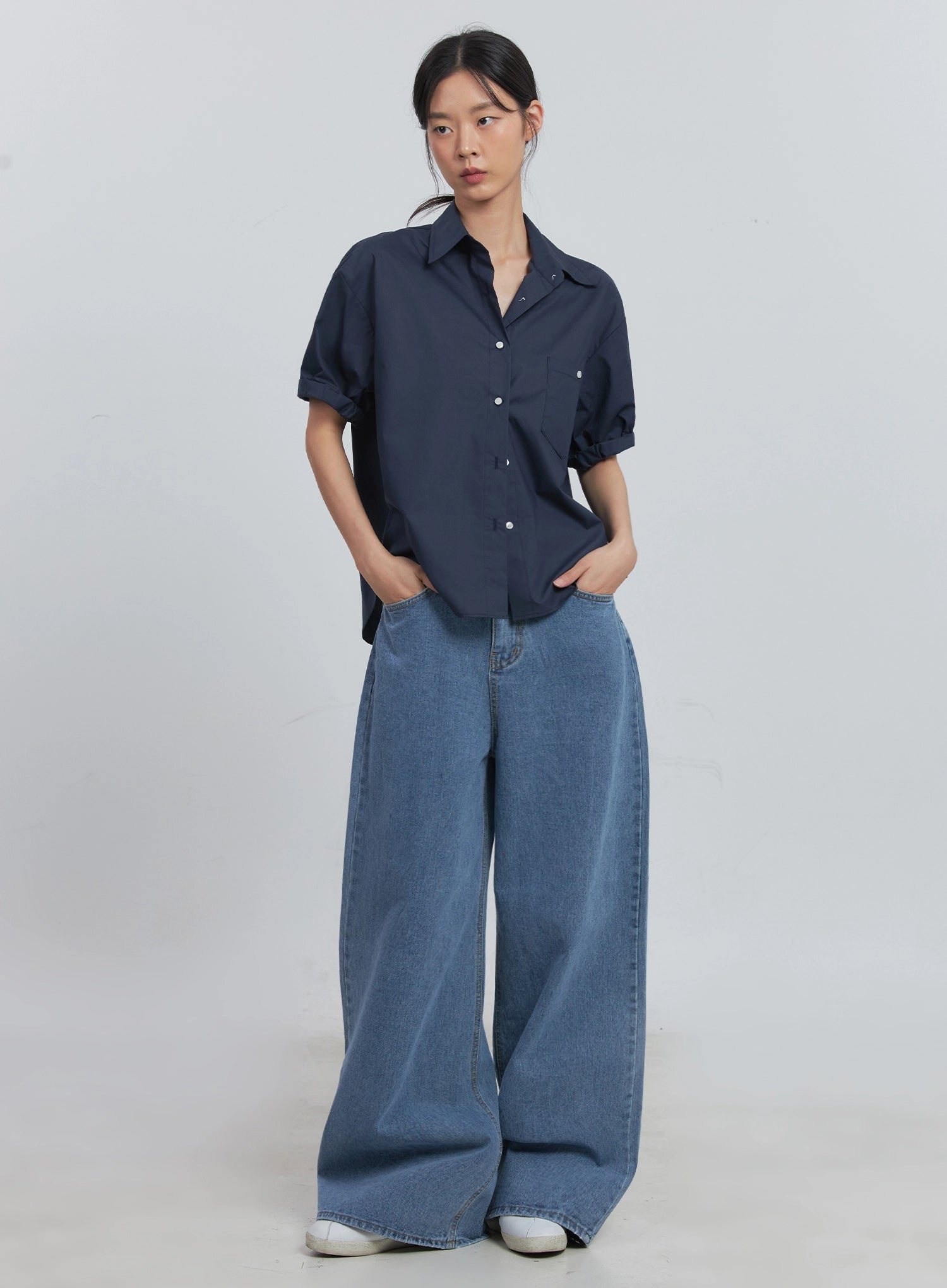 Daniela High Waisted Wide Leg Jeans for Women - Stretchy Comfort Denim Pants - Perfect for Casual Outings, Office Wear & Date Nights