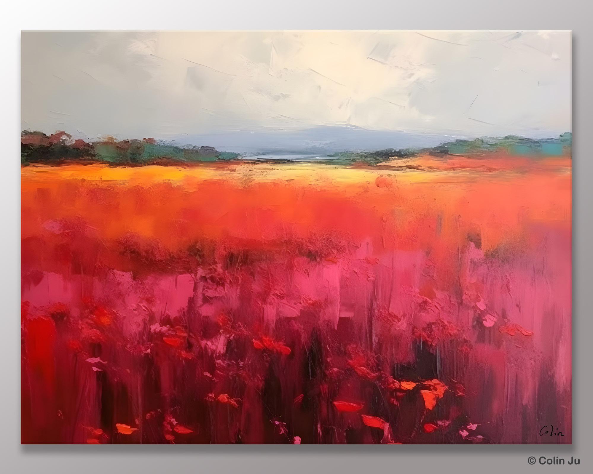 Hand Painted Modern Abstract Landscape Canvas Art - Original Wall Decor for Living Room | Perfect for Home, Office & Gift Giving