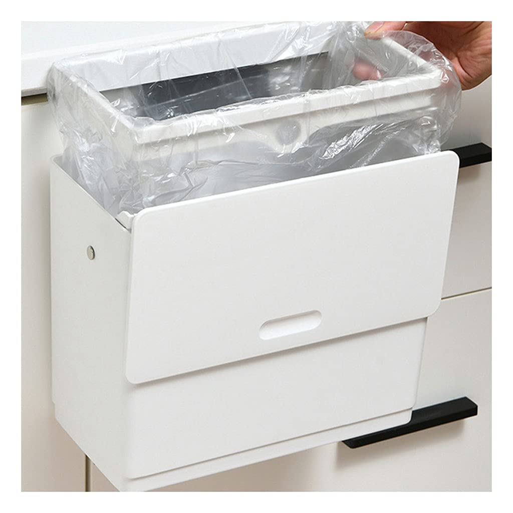 TOMYEUS Hanging Trash Can - Wall Mounted Kitchen & Bathroom Garbage Bin with Cabinet Door Storage - Space Saving Waste Bin for Home, Office, and RV Use