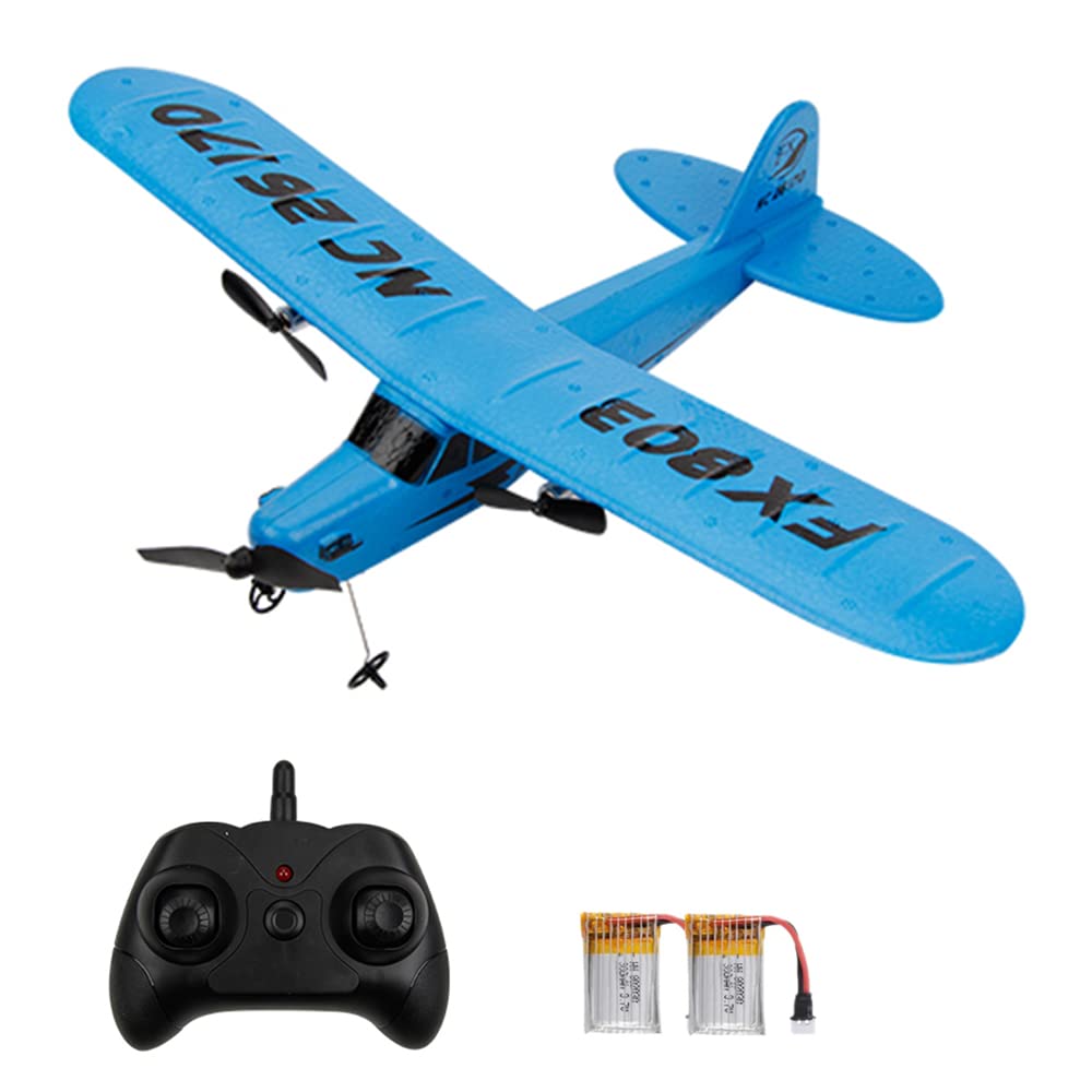 GoolRC FX803 2.4GHz 2-Channel Remote Control Airplane - Easy Ready to Fly RC Aircraft with 2 Batteries, Outdoor Flight Toy for Kids & Adults (Blue) | Perfect for Backyard Flying, Park Adventures & Family Fun