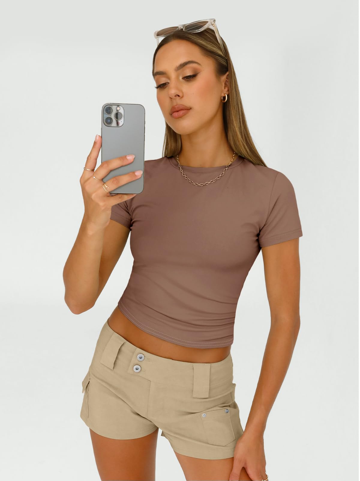 AUTOMET Women's 3-Piece Short Sleeve Basic T-Shirt Set | Slim Fit Crop Top | Y2K Fashion 2025 | Casual Outing, Streetwear & Summer Outfits