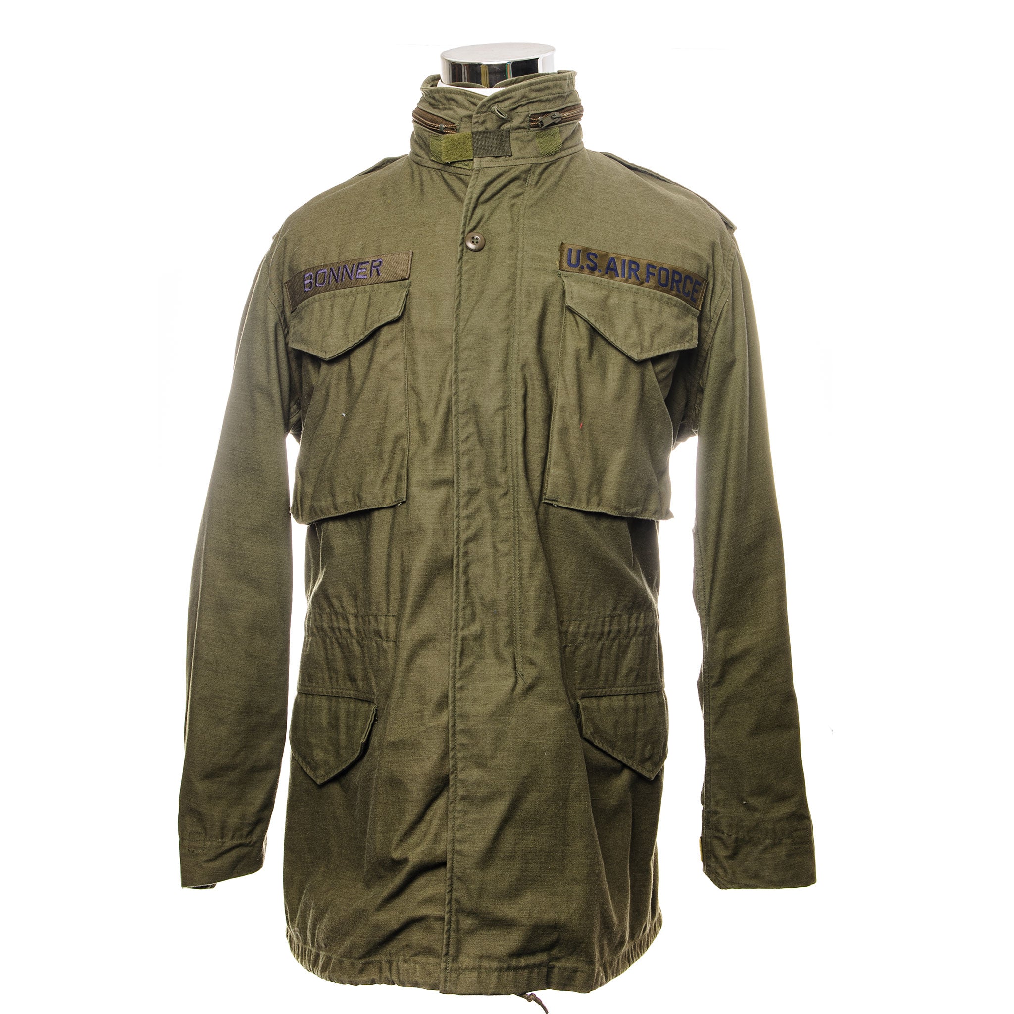 Vintage USAF US Air Force M-1965 M65 Field Jacket with Patches - 1986 Small Long Size - Military Outerwear for Men, Outdoor Adventure & Casual Wear