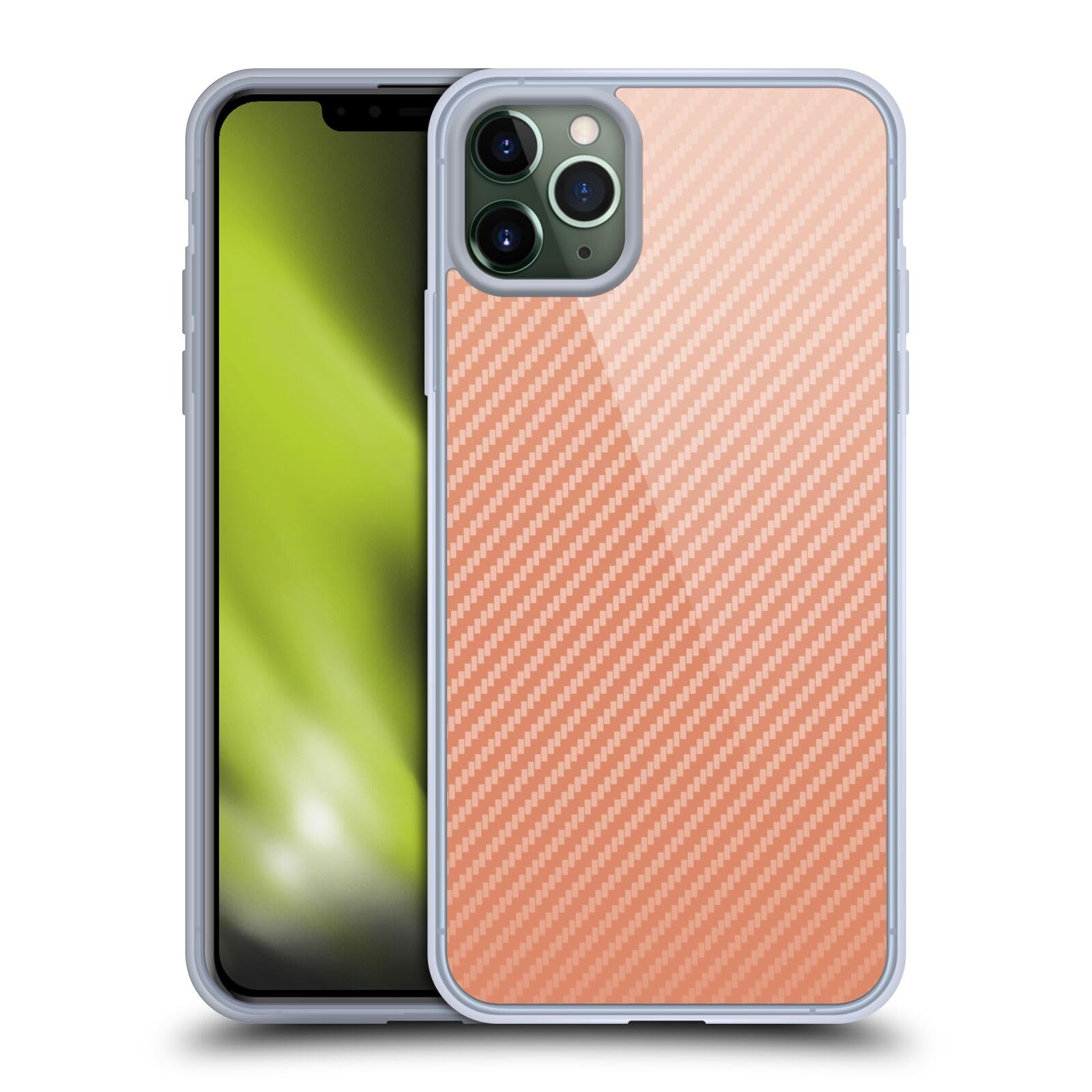 Head Case Designs Alyn Spiller Carbon Fibre Rose Gold Soft Gel Case for Apple iPhone 11 Pro Max - Premium Protection for Everyday Elegance