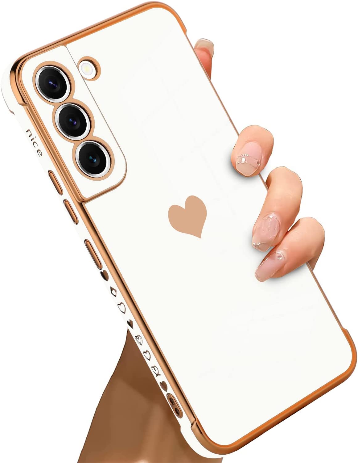 Samsung Galaxy S21 Case - Heart Design Electroplated Protective Cover | Durable Shockproof Phone Case for Everyday Use & Valentine's Gift