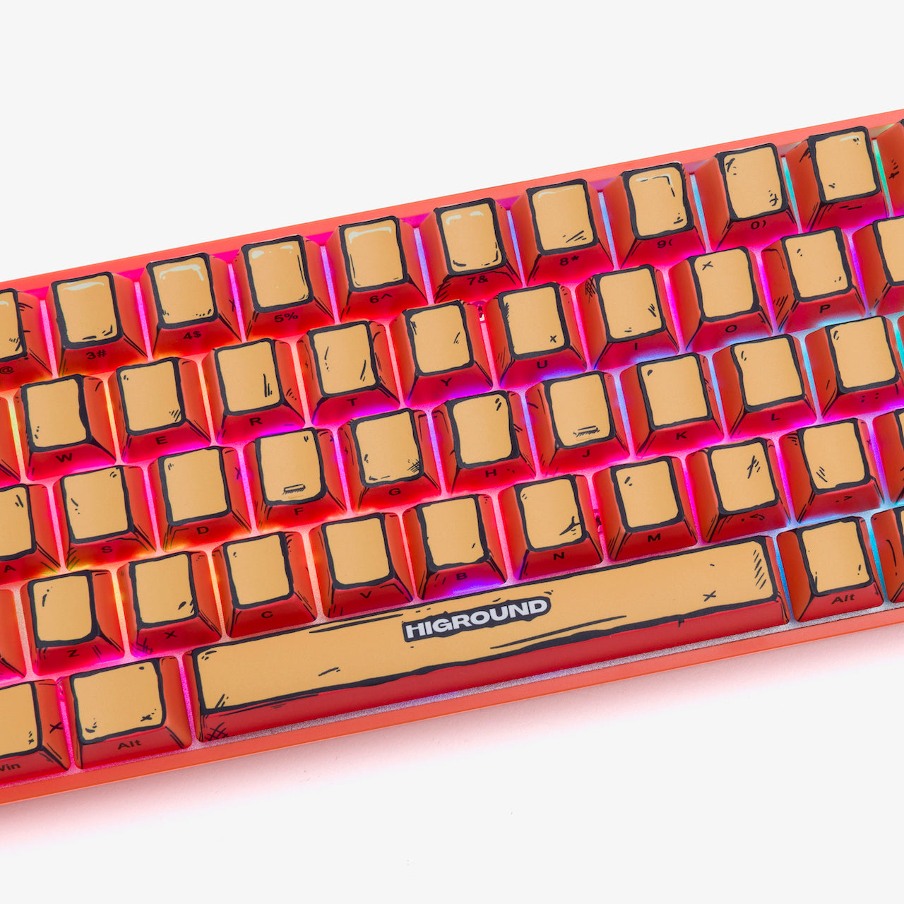 CELSHADE Basecamp 65+ Mechanical Keyboard - Orange Backlit Wired Gaming Keyboard for PC/Mac - Perfect for Gaming, Typing & Office Work