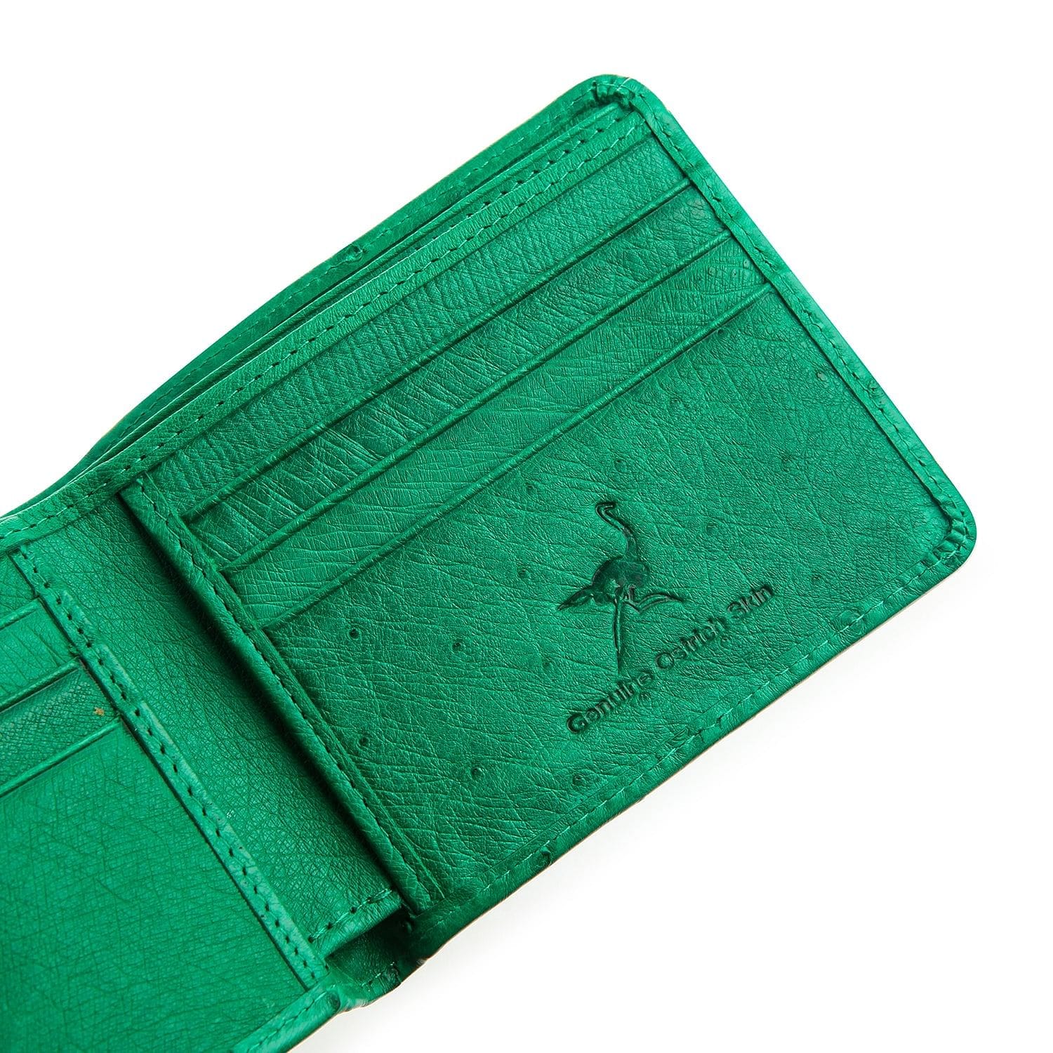 Genuine Ostrich Leather Wallet for Men - Premium Handmade Slim Bifold Wallet - Perfect for Everyday Carry, Business & Travel