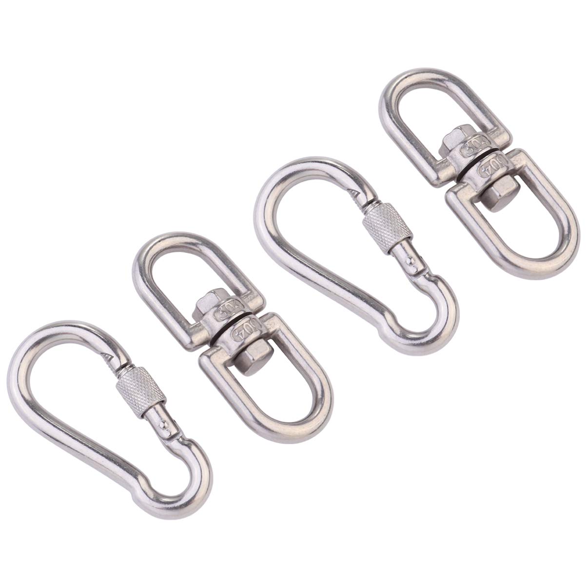 4Pcs Stainless Steel Swivel Hooks - Heavy Duty Hammock Hangers for Indoor/Outdoor Use - Yoga Swing Hooks, Garden Hanging Accessories - Perfect for Patio, Backyard, Camping & Home Decor