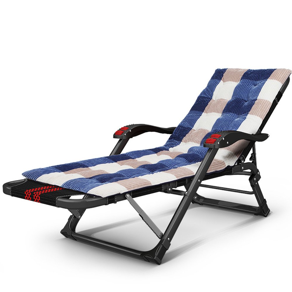 ZR Folding Chair Bed - Portable & Sturdy Steel Tube Frame with Massage Handrail for Adults - Perfect for Office Napping, Home Use & Travel (Color: Black)