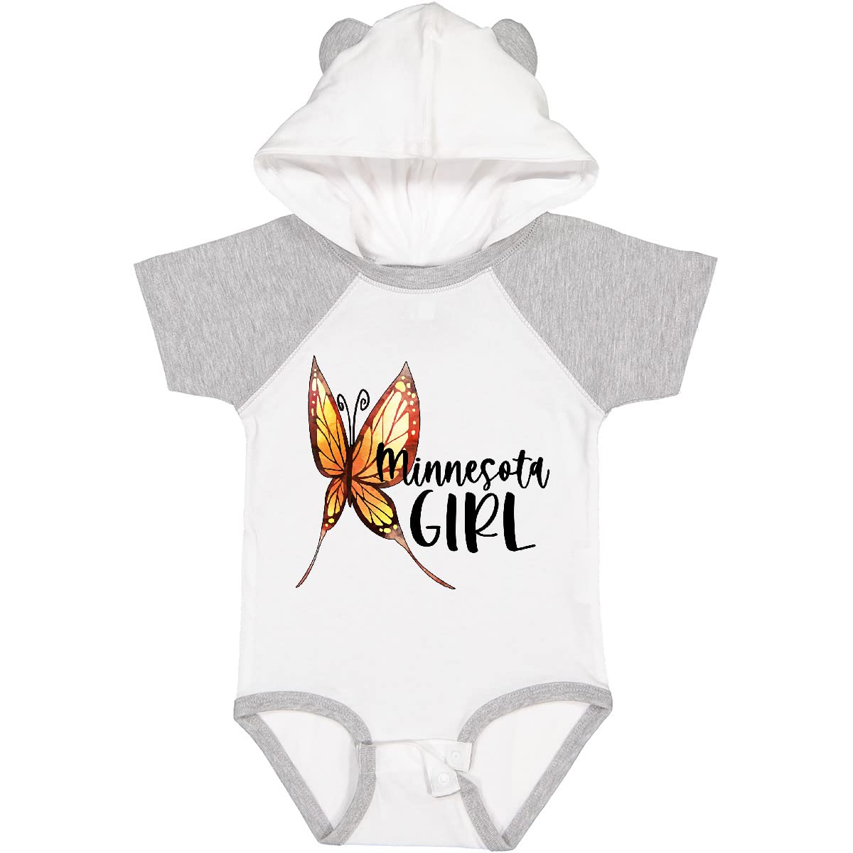 Inktastic Minnesota Girl Butterfly Baby Bodysuit - Cute Infant Onesie for Girls, Soft Cotton Outfit for Newborns & Toddlers - Perfect for Family Photos, Birthday Parties & Everyday Wear