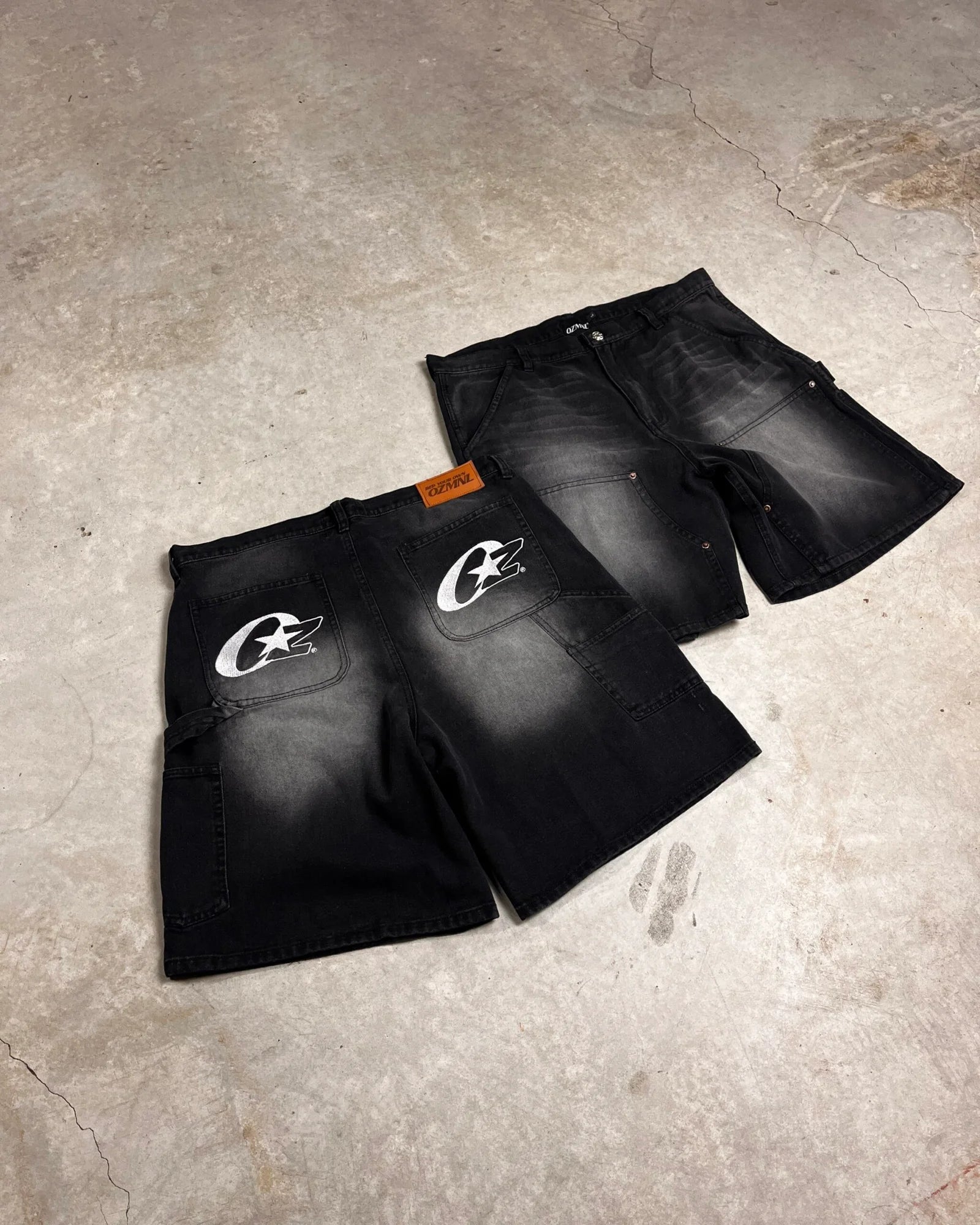 OZMNL Faded Black Denim Jorts for Women - High Waisted Distressed Shorts - Perfect for Summer Outfits, Beach Vacations & Casual Street Style
