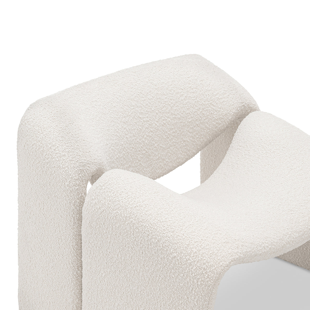 Billie Groove Boucle Armchair - Modern Upholstered Accent Chair for Living Room, Bedroom & Office - Cozy & Stylish Seating Solution