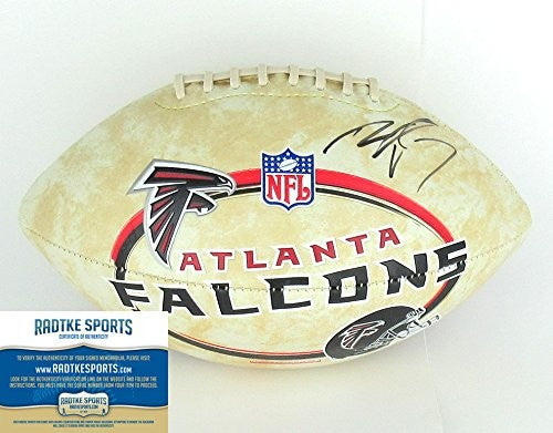 Michael Vick Autographed Atlanta Falcons NFL Football - Signed in Black - Perfect for Collectors, Fans, and Sports Memorabilia Displays