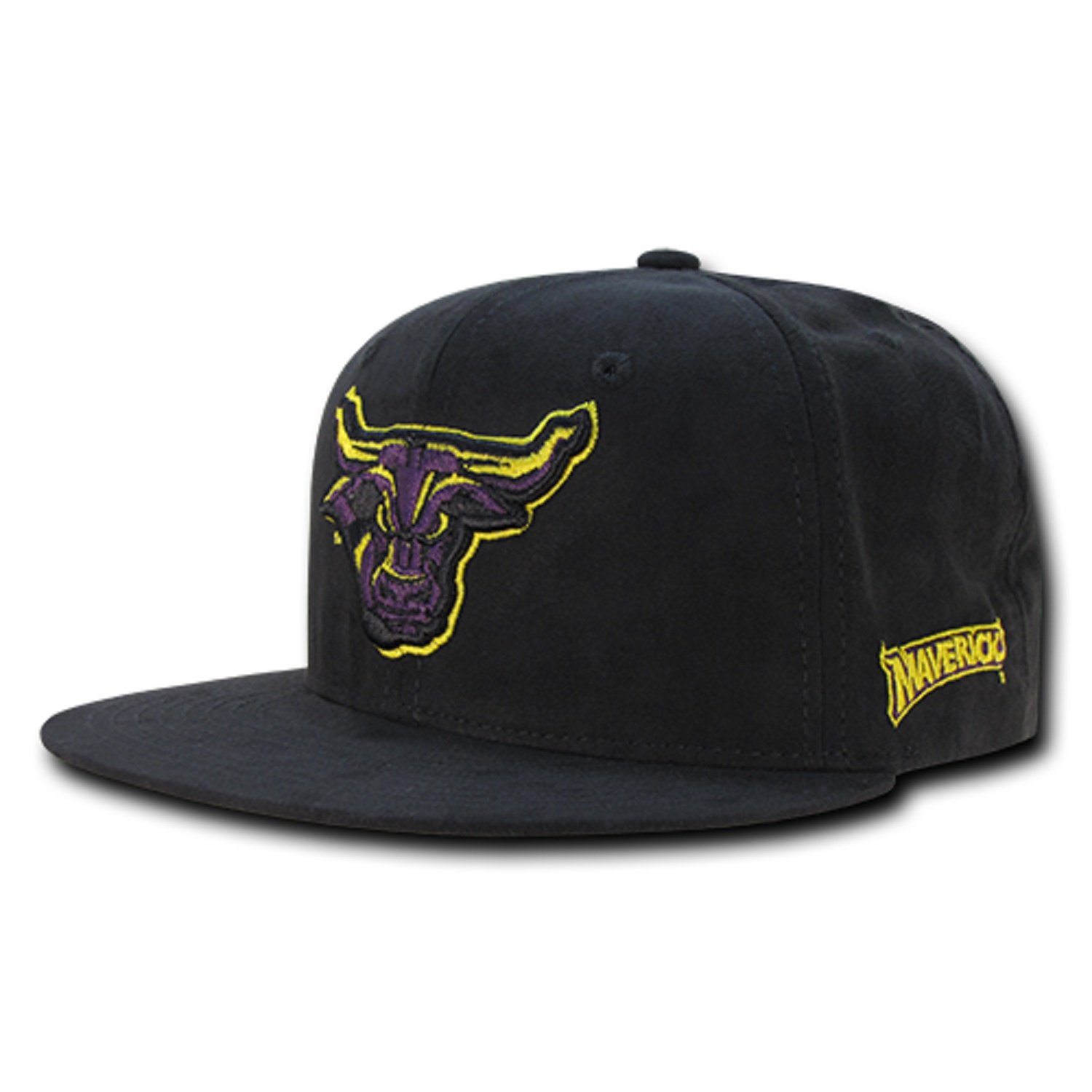 University of Minnesota State Mankato Mavericks NCAA Officially Licensed Snapback Cap - Faux Suede Retro Flat Bill Baseball Hat in Black | Perfect for Game Day, College Spirit & Fan Apparel