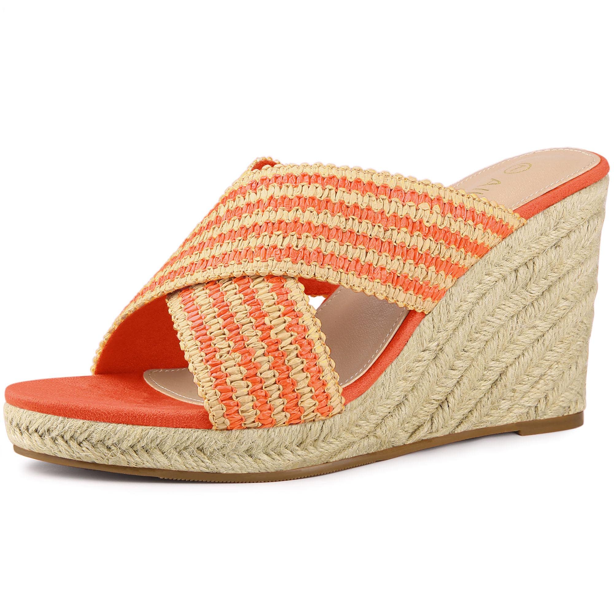 Allegra K Women's Espadrilles Wedge Sandals - Comfortable Slide Wedges for Summer | Perfect for Beach, Vacation & Casual Outings