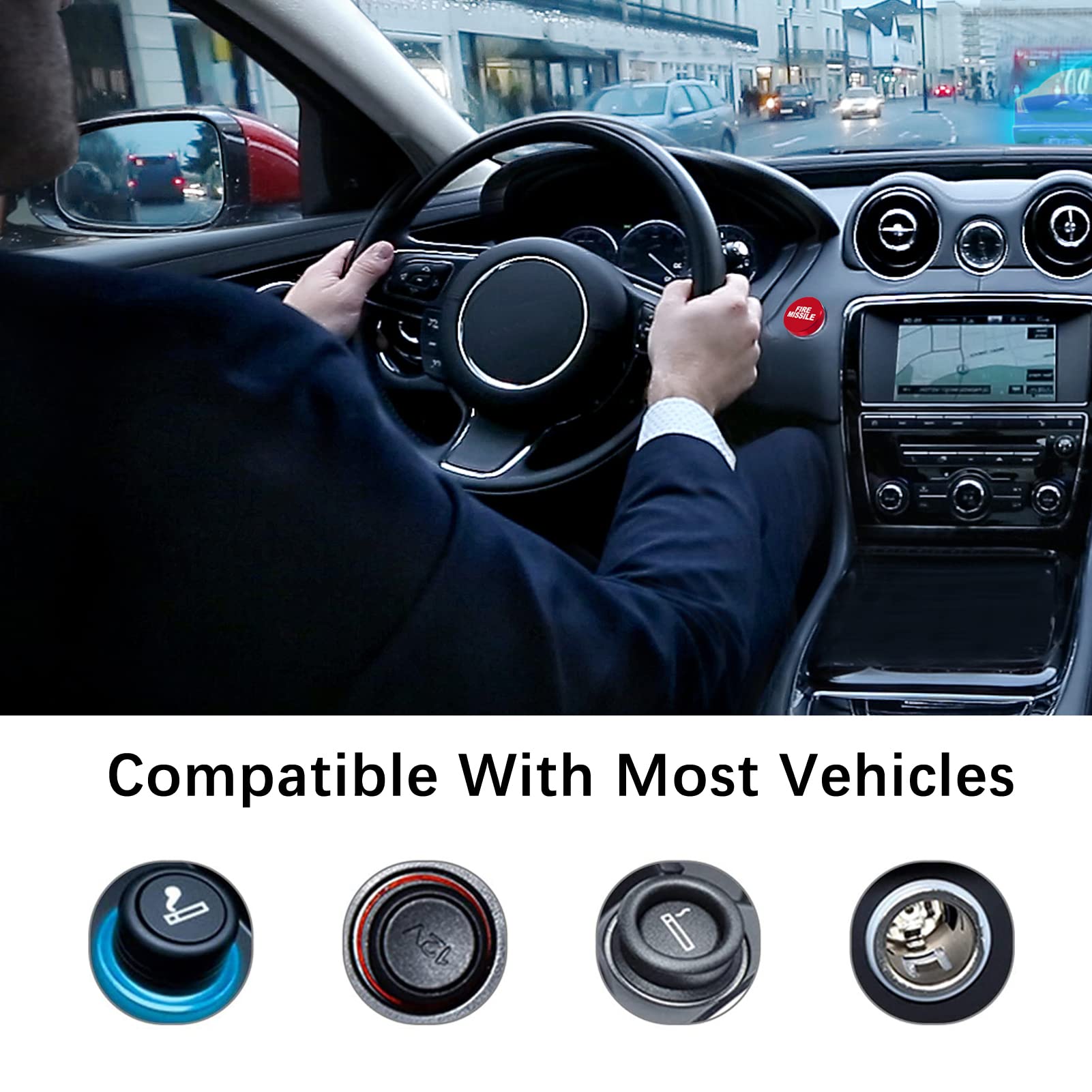 4Pcs Aluminum Dustproof Plug Set - Universal 12V Cigarette Lighter Socket Cover for Most Vehicles | Car, Truck, RV & Boat Power Port Protector | Prevents Dust & Debris in Charging Ports