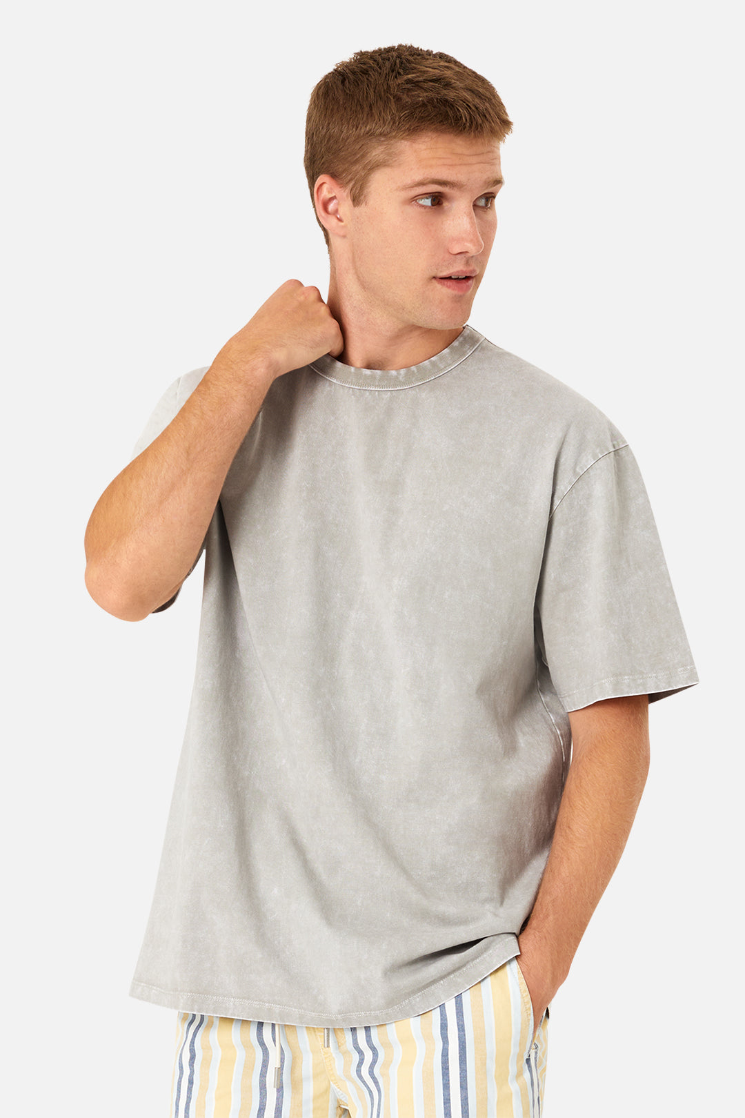 The Del Sur Acid Wash T-Shirt - OD Grey | Vintage Distressed Style Cotton Tee for Men & Women | Perfect for Casual Wear, Street Style & Everyday Outfits