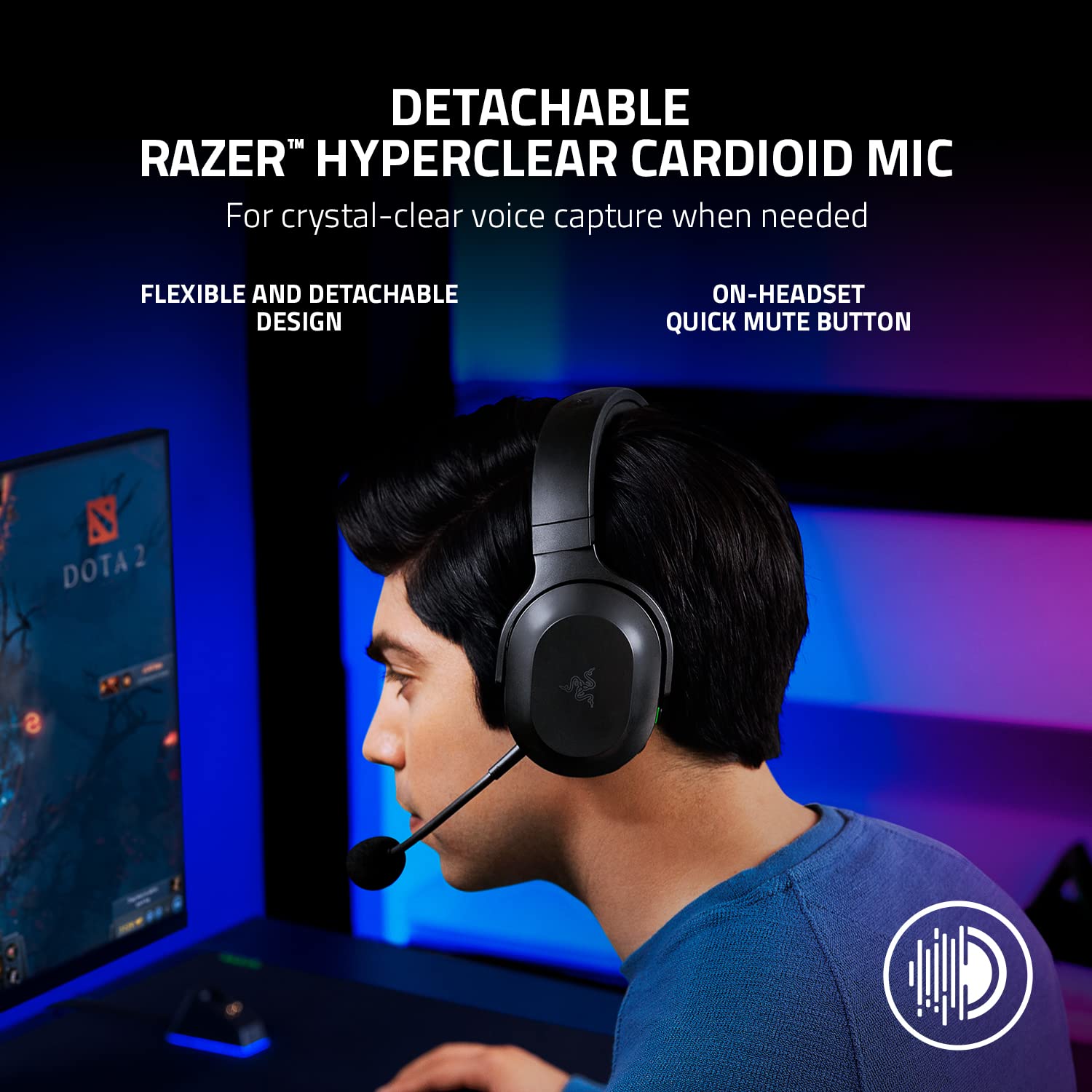 Razer Barracuda X Wireless Gaming Headset for PC, PS5, Nintendo Switch, Android & iOS - 2.4GHz & Bluetooth Connectivity - Lightweight Over-Ear Design with 40mm Drivers - Detachable Noise-Cancelling Mic - 50-Hour Battery Life (Black) - Perfect for Gaming, Streaming & Remote Work