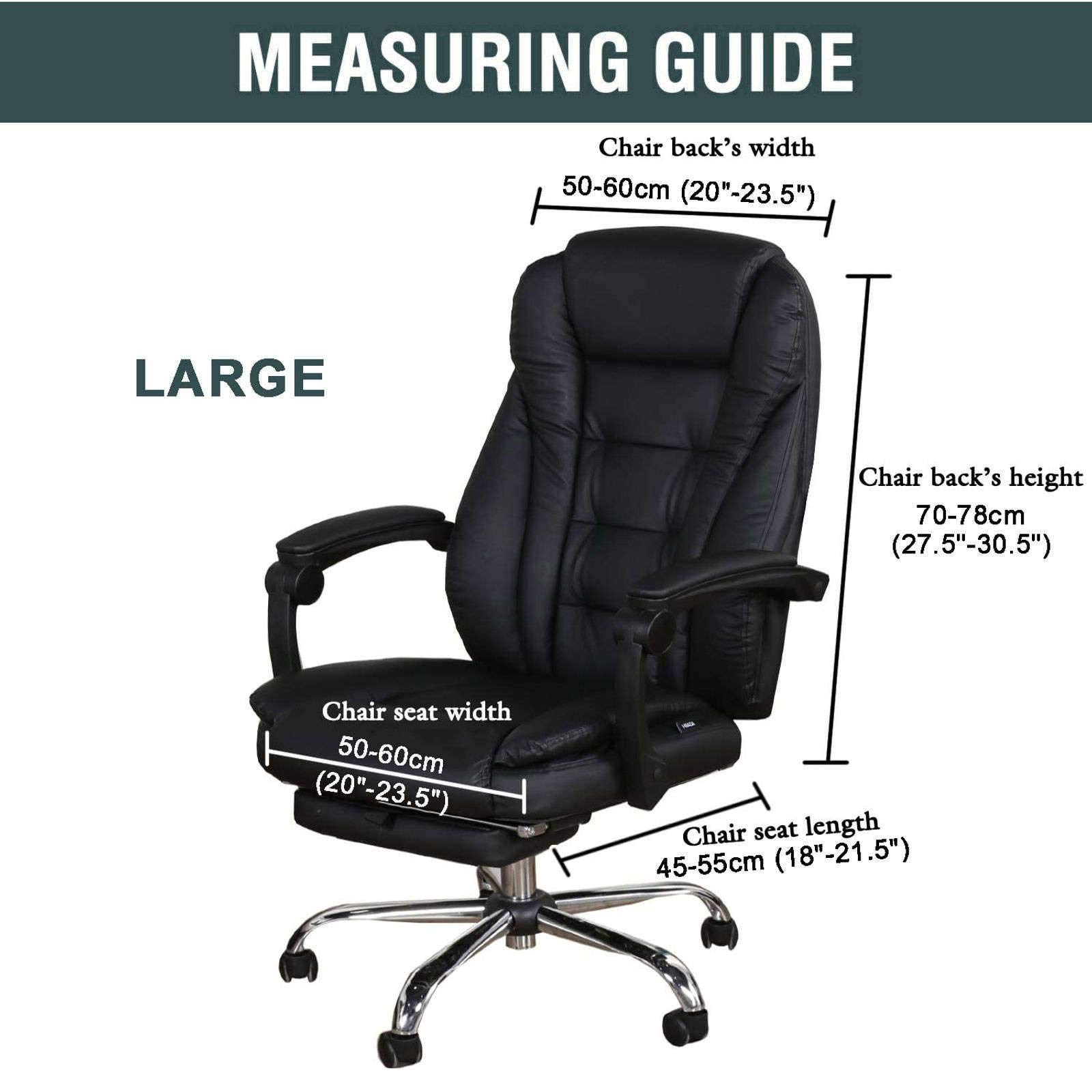 Premium Velvet Office Chair Covers - Stretchable Elastic Computer Chair Slipcovers for Desk & Rotating Chairs (White, Large Size) - Perfect for Home Office, Conference Rooms & Workspaces