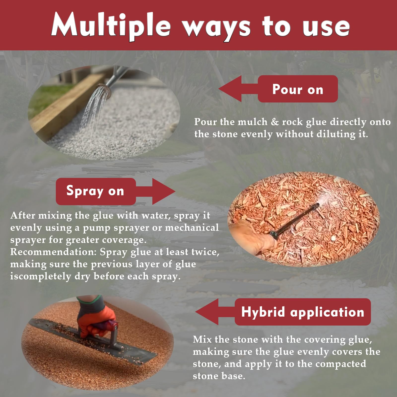 **64OZ Concentrated Mulch Glue - Strong Landscape Adhesive for Pea Gravel, Rocks & Mulch | Non-Toxic Gravel Binder & Rock Glue | Secures Coverings Firmly | Ideal for Driveways, Pathways & Garden Landscaping**