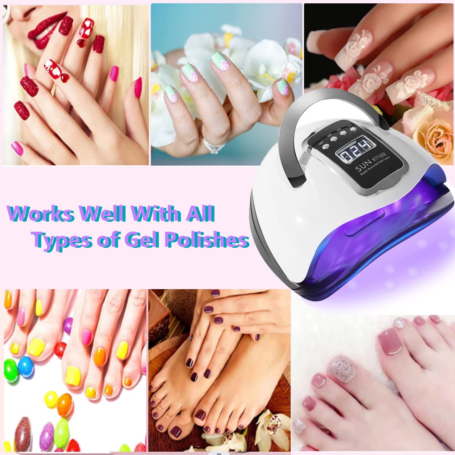 Professional 280W UV LED Nail Lamp with Auto Sensor & 4 Timer Settings - Fast Curing Gel Nail Dryer for Home & Salon Use | Perfect for Gel Polish, Acrylic Nails & DIY Manicures