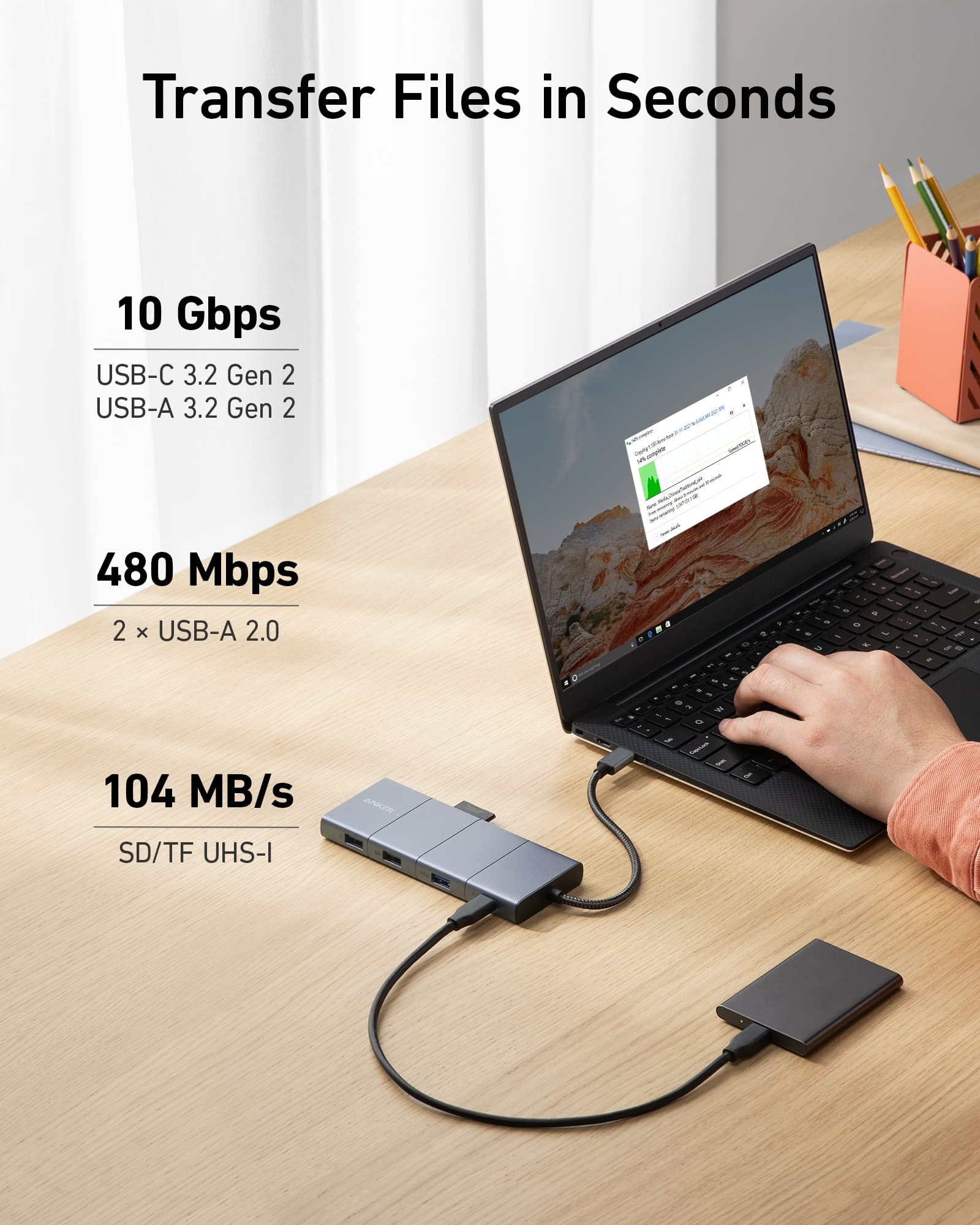 Anker 565 11-in-1 USB C Hub with 10Gbps USB-C/USB-A Ports, 4K HDMI & DisplayPort, 100W PD, Ethernet, SD Card Reader - Compatible with Dell XPS, MacBook, iPad Pro (Perfect for Home Office, Gaming & Travel)