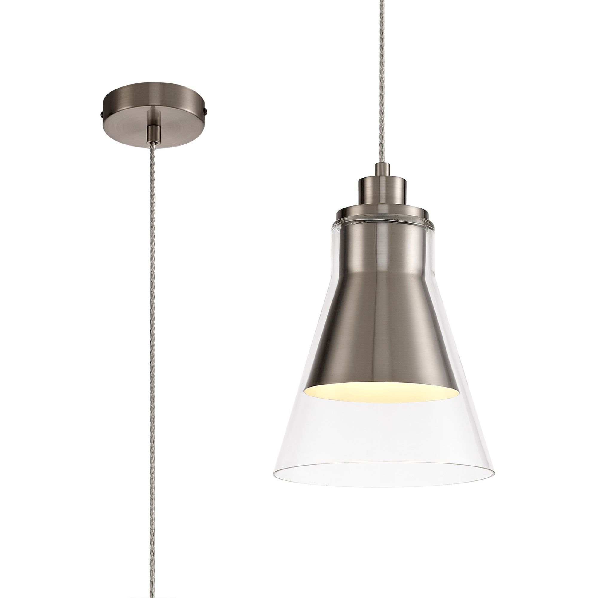 Vintage Bulbonia Pendant Light - E27 Socket in Antique Brass, Polished Chrome, Antique Copper or Nickel Finish - Perfect for Dining Room, Bedroom or Cafe Lighting Decor