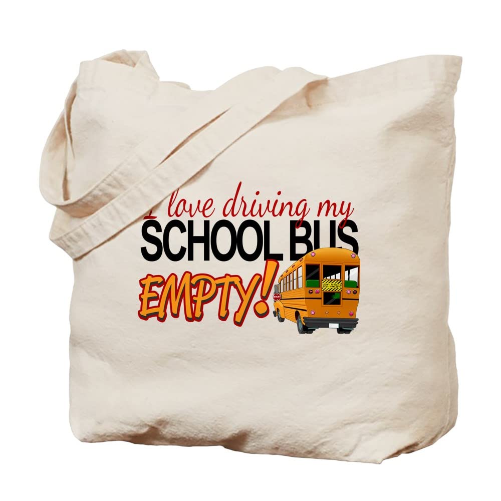 Bus Driver Empty Bus Tote Bag - Natural Canvas Reusable Shopping Bag for Commuters, Teachers & Office Workers | Eco-Friendly Grocery Tote for Work, School & Daily Errands