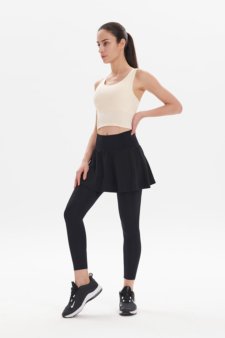 High Waisted 7/8 Tennis Skirted Leggings for Women - Comfortable Workout & Running Leggings with Skirt - Perfect for Yoga, Gym, Tennis & Casual Wear