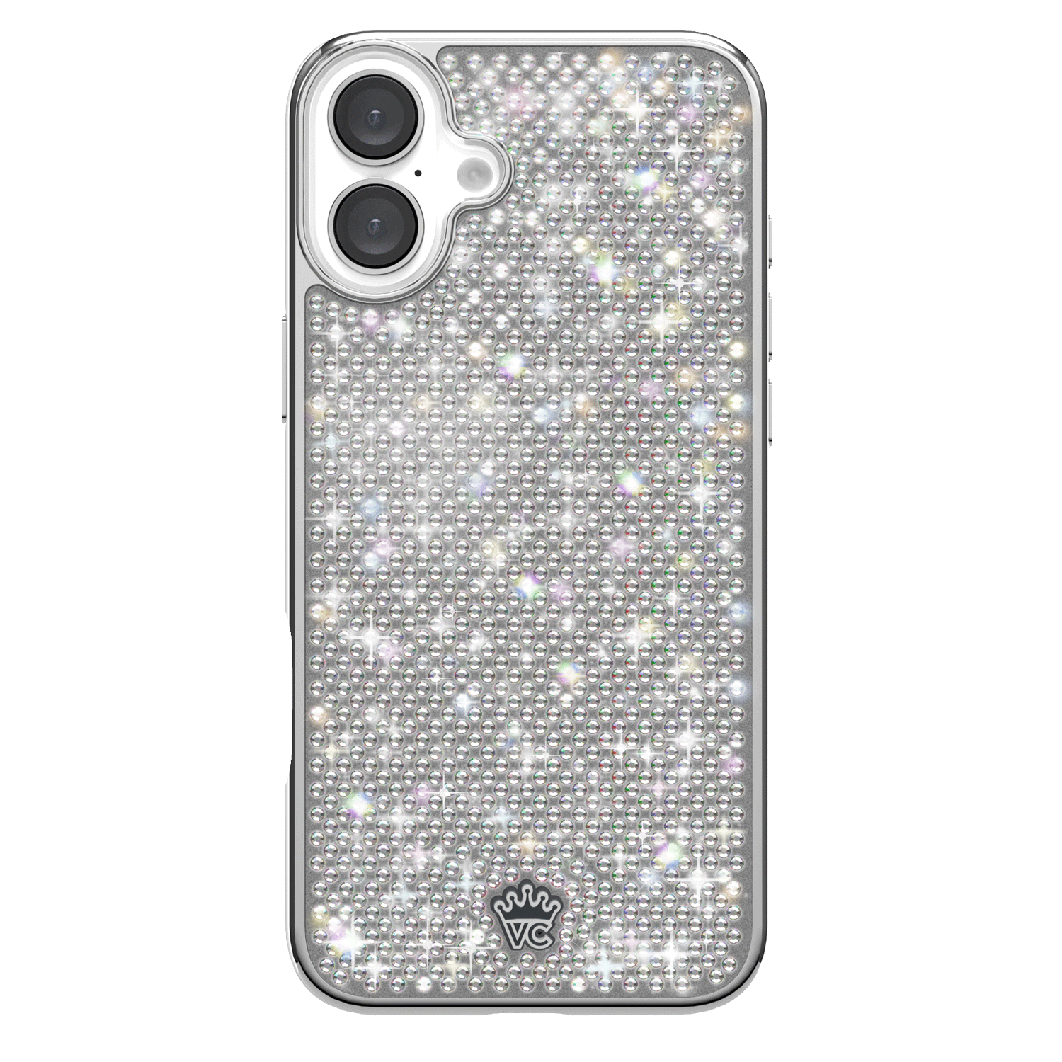 Luxury Chrome Caviar Crystals iPhone Case - Elegant Protective Cover for iPhone 13/14/15 Pro Max - Sparkling Rhinestone Design for Women & Girls - Perfect for Parties, Weddings & Special Occasions