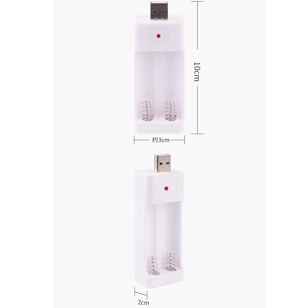 2Pcs USB AA AAA Battery Charger - Fast 2 Slot Charger for 1.2V Rechargeable Batteries - Perfect for Cameras, Toys, and Household Electronics
