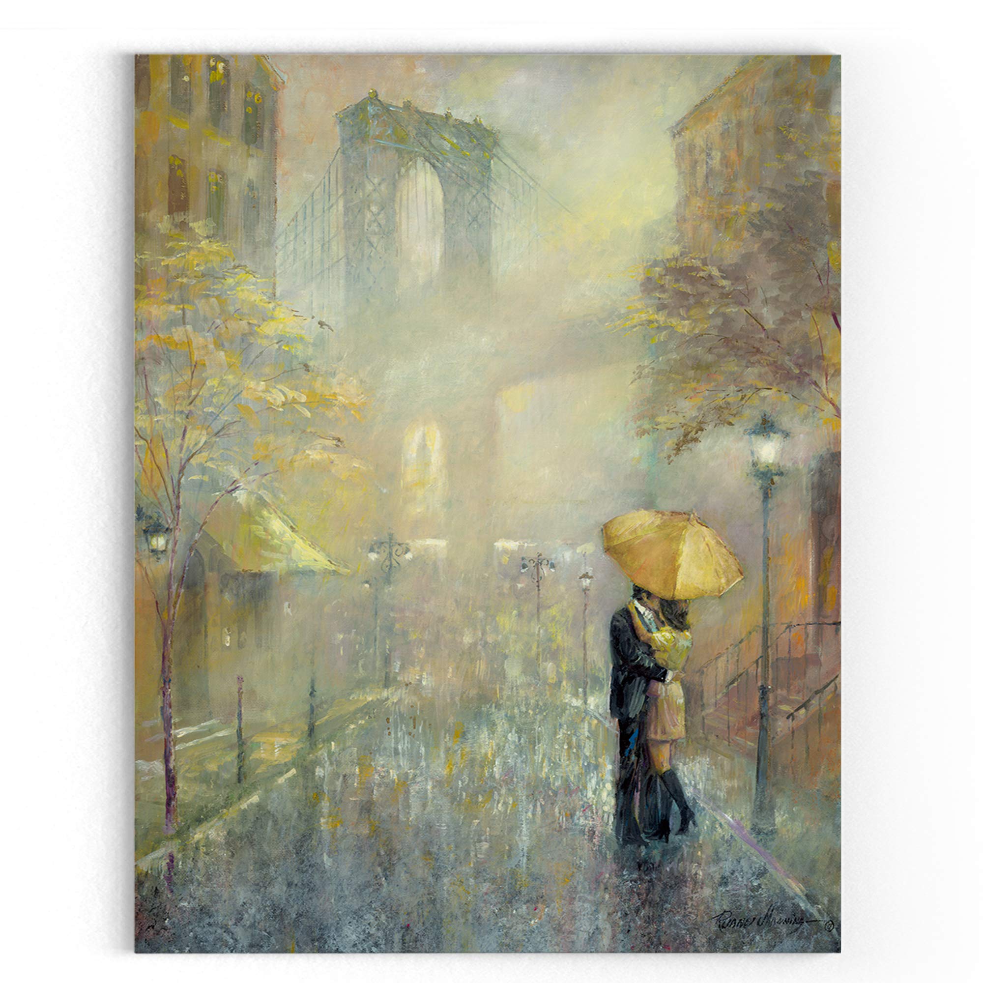 Wexford Home City Romance II Gallery Wrapped Canvas Wall Art - 30x40 Inches - Modern Abstract Painting for Living Room, Bedroom & Office Decor